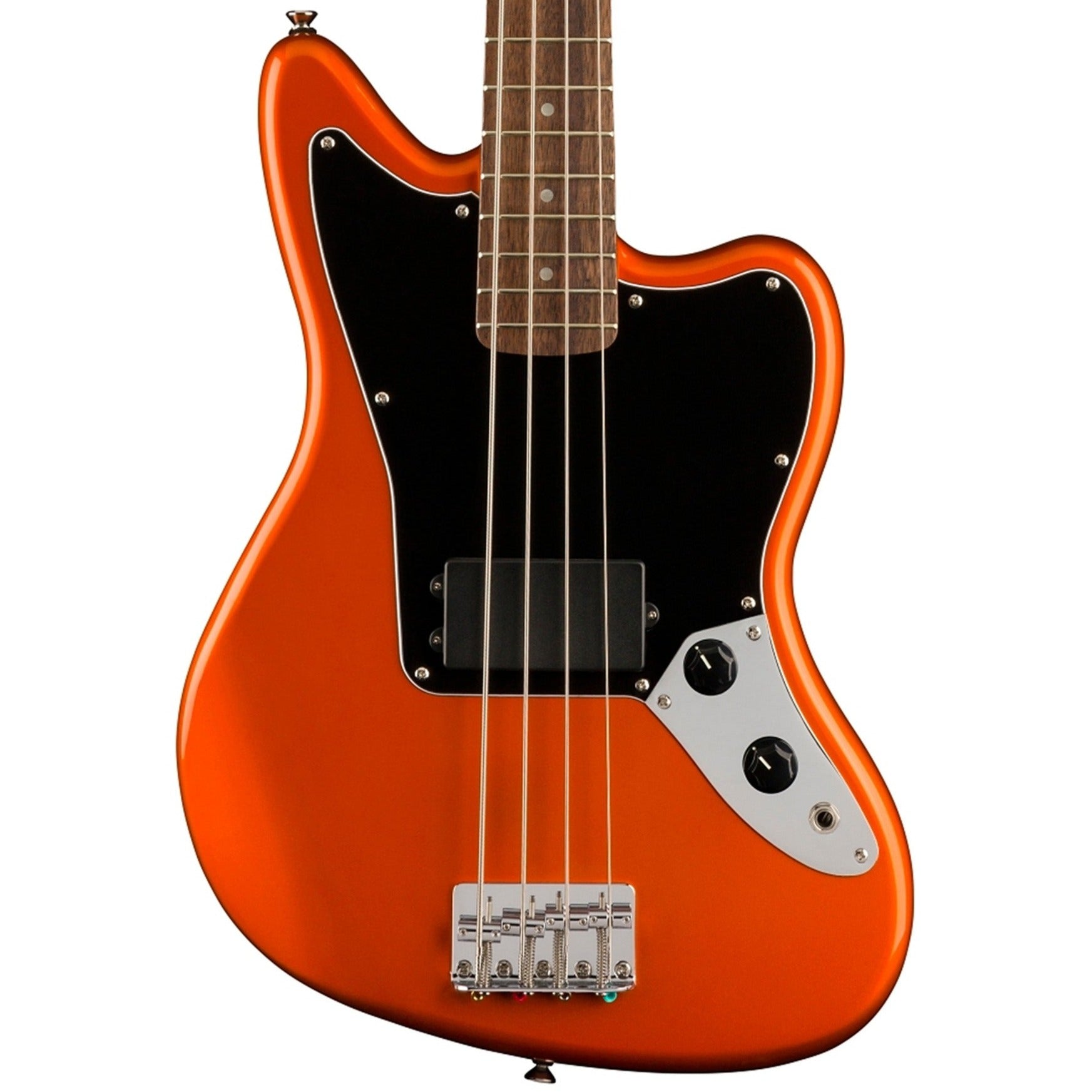 Squier Affinity Series Jag Bass H Guitar, Laurel FB, Metallic Orange | Zoso Music Sdn Bhd