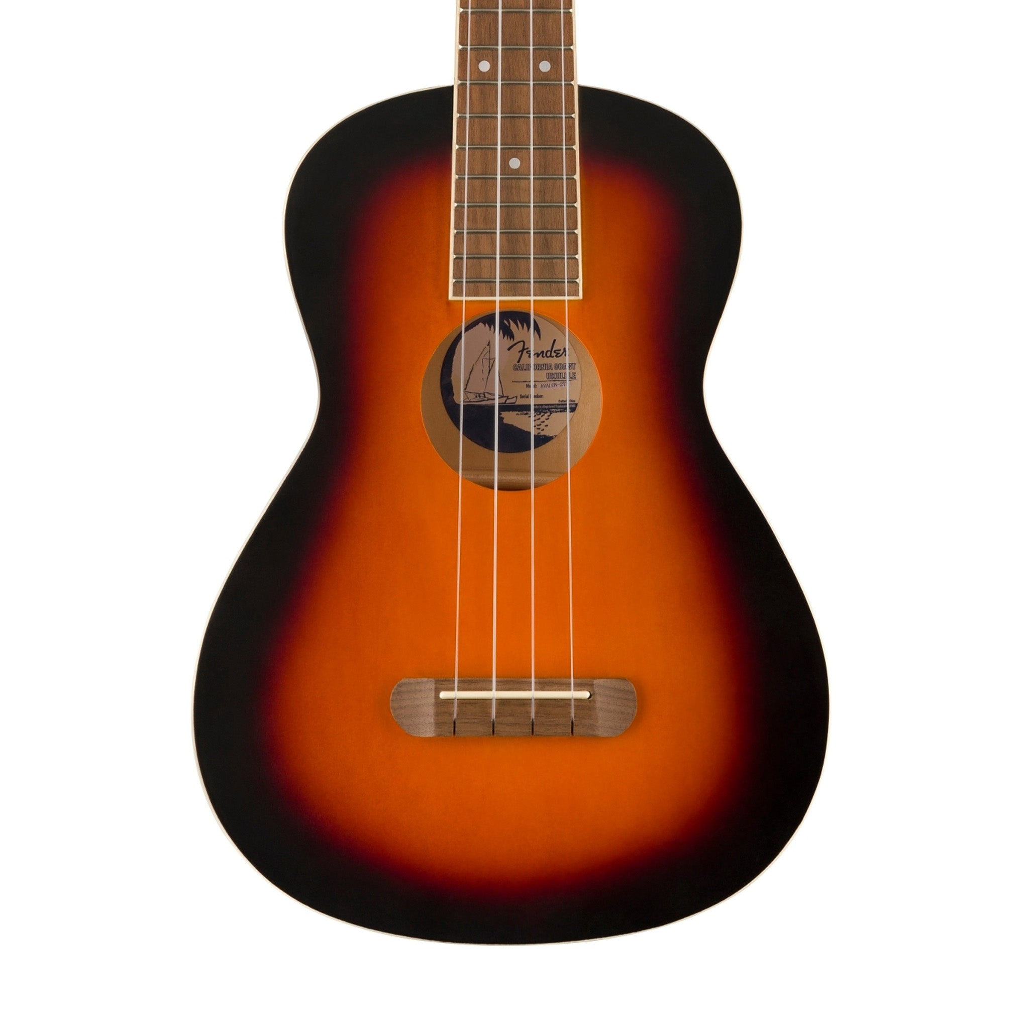 Fender Avalon Tenor Ukulele, Walnut FB, 2-Color Sunburst