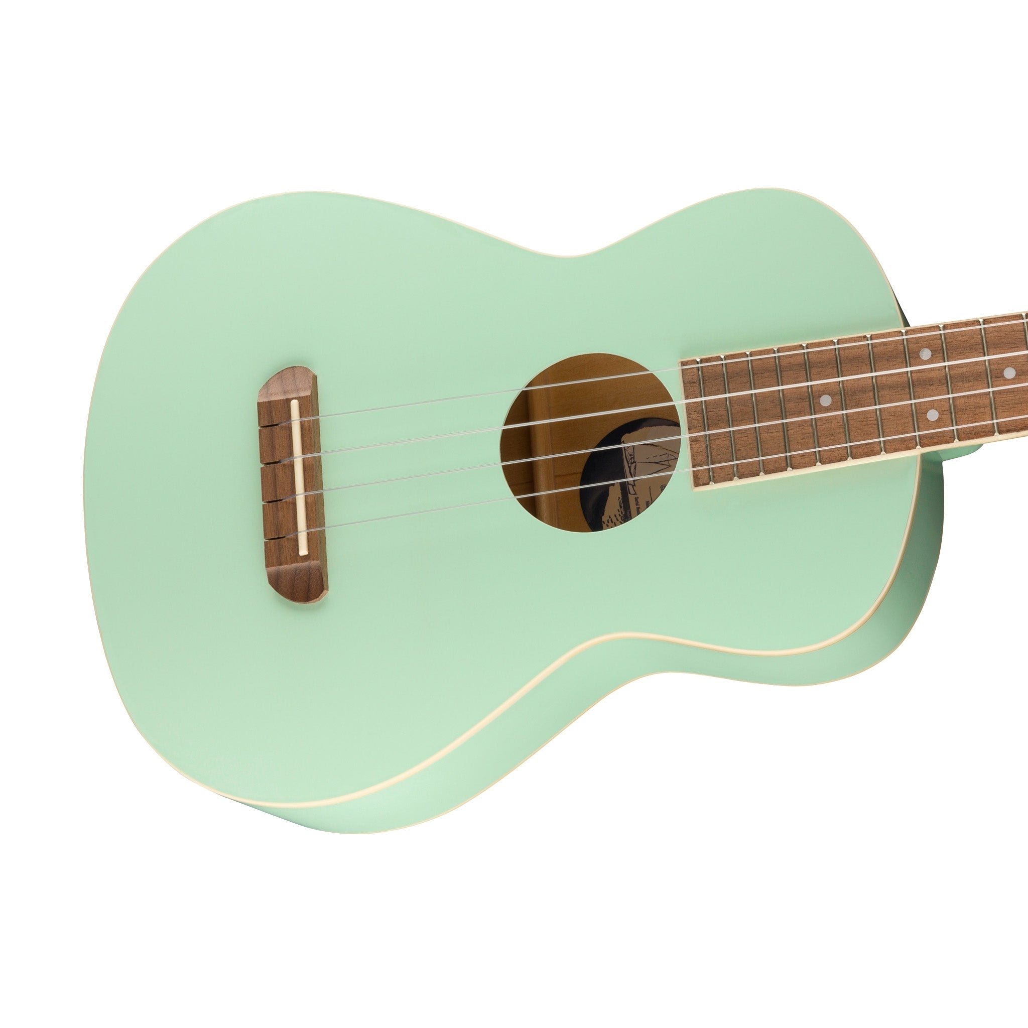 Fender Avalon Tenor Ukulele, Walnut FB, Surf Green