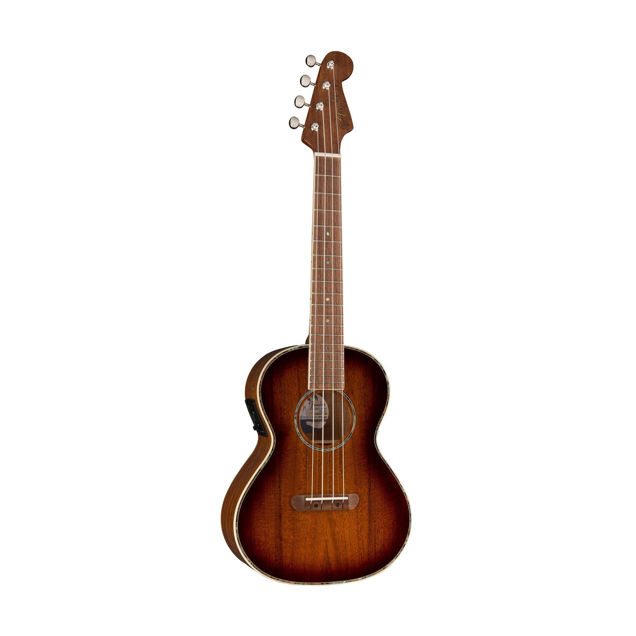 Fender Montecito Tenor Acoustic-Electric Ukulele w/Bag, Walnut FB, Shaded Edge Burst