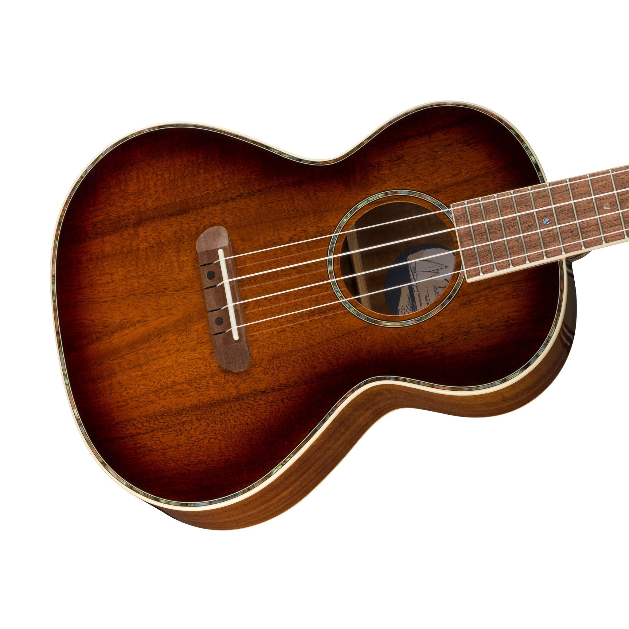 Fender Montecito Tenor Acoustic-Electric Ukulele w/Bag, Walnut FB, Shaded Edge Burst