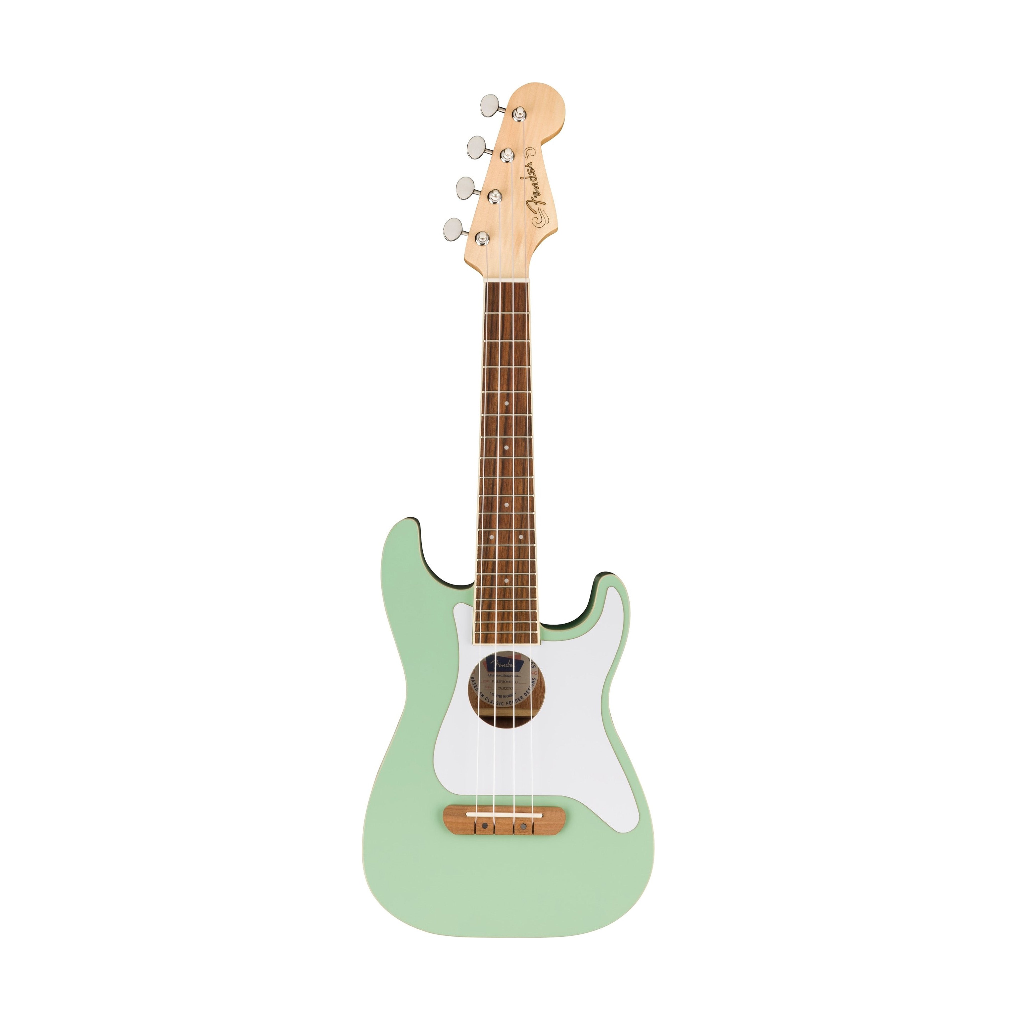Fender Fullerton Stratocaster Ukulele, Surf Green |  FENDER |  UKULELE |  Zoso Music