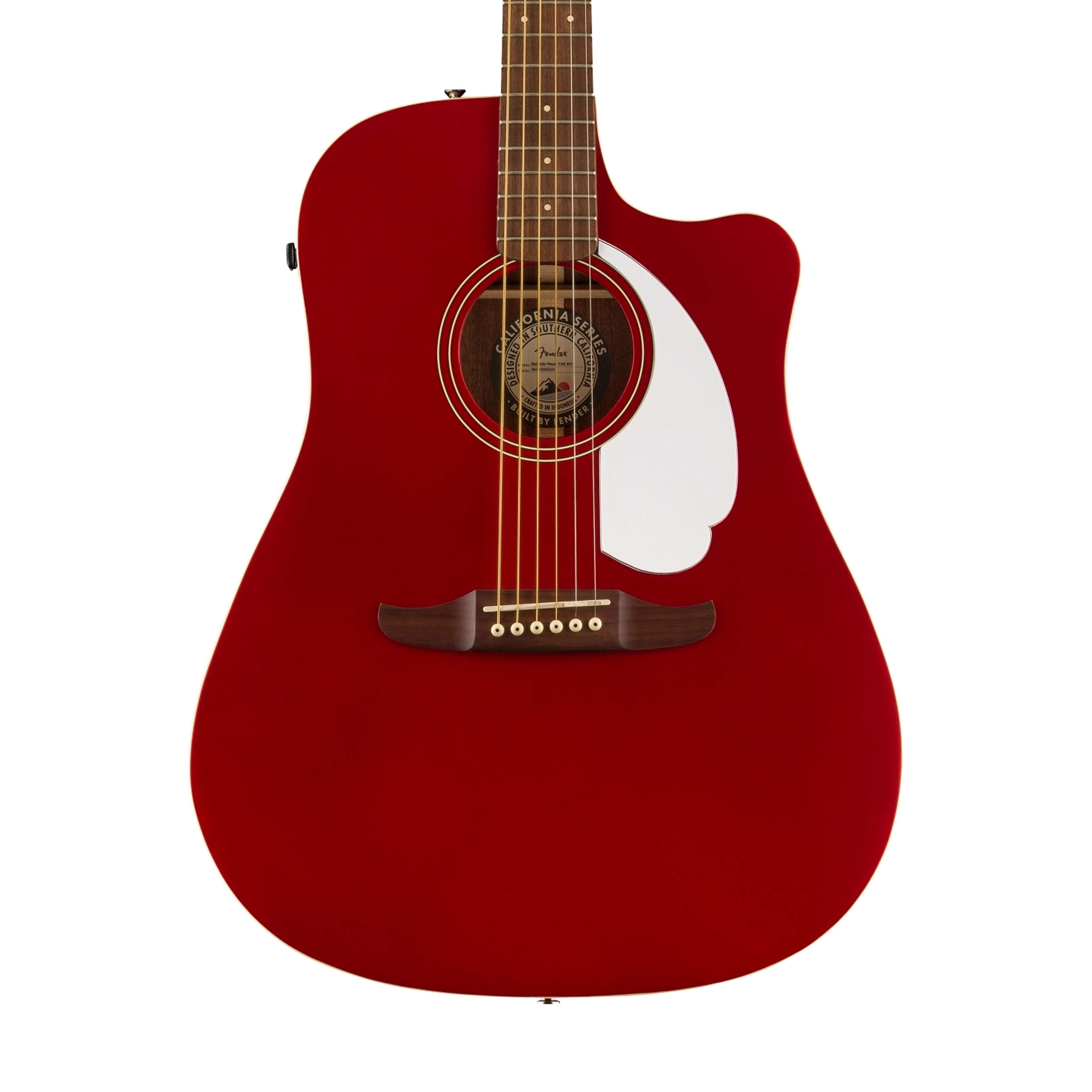 Fender California Redondo Player Acoustic Guitar, Walnut FB, Candy Apple Red | Zoso Music Sdn Bhd