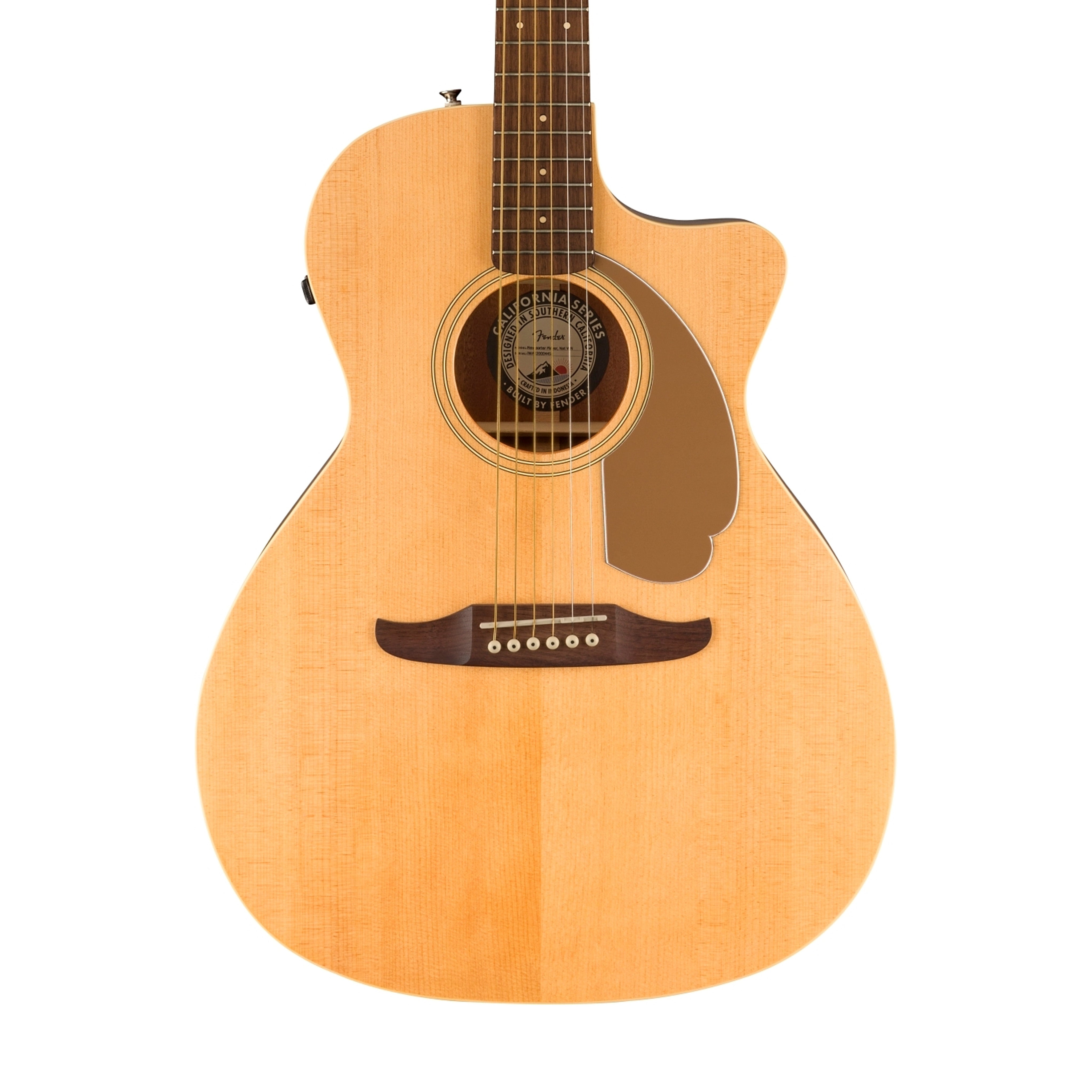 Fender California Newporter Player Medium-Sized Acoustic Guitar, Walnut FB, Natural | Zoso Music Sdn Bhd