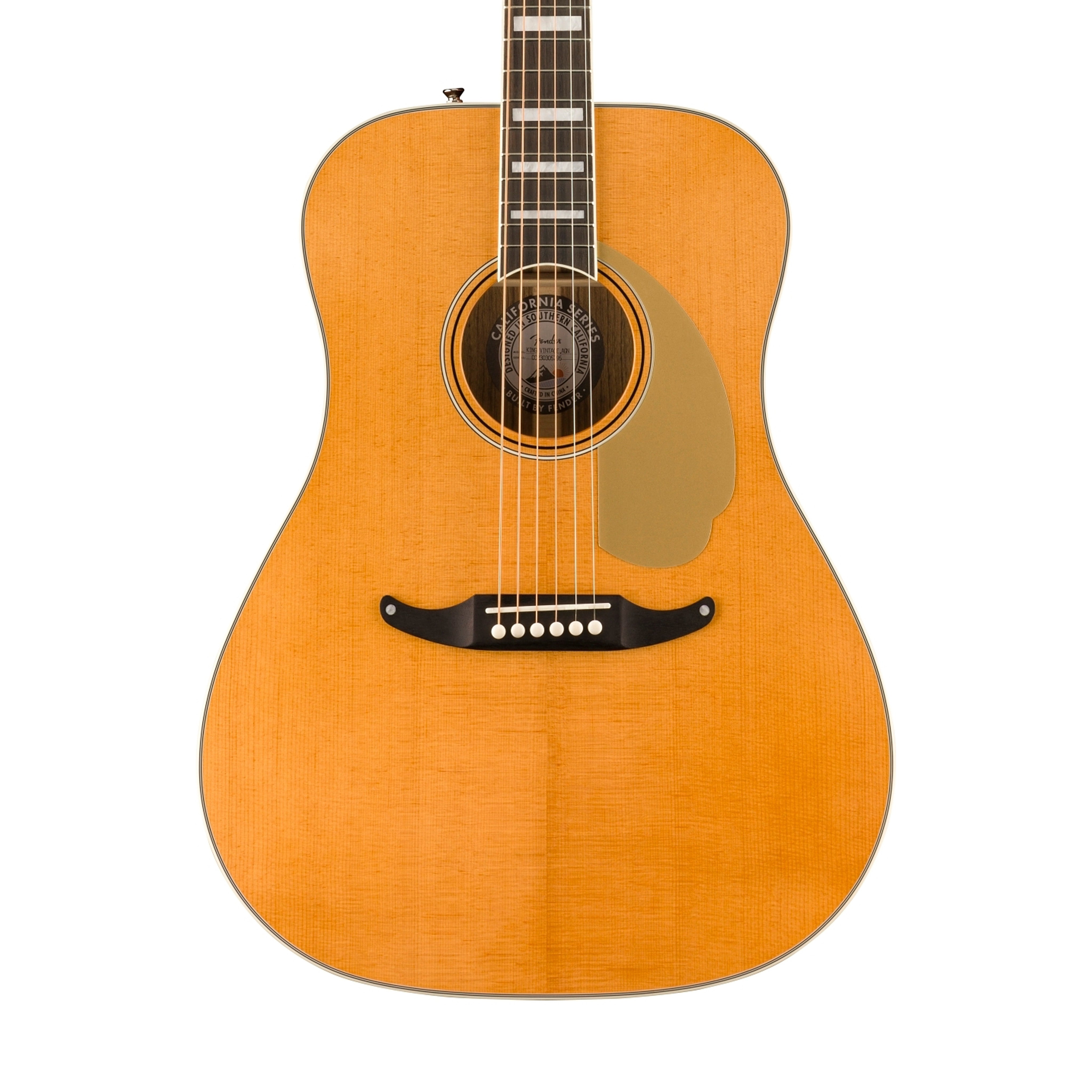 Fender King Vintage Acoustic Guitar w/Case, Aged Natural | Zoso Music Sdn Bhd