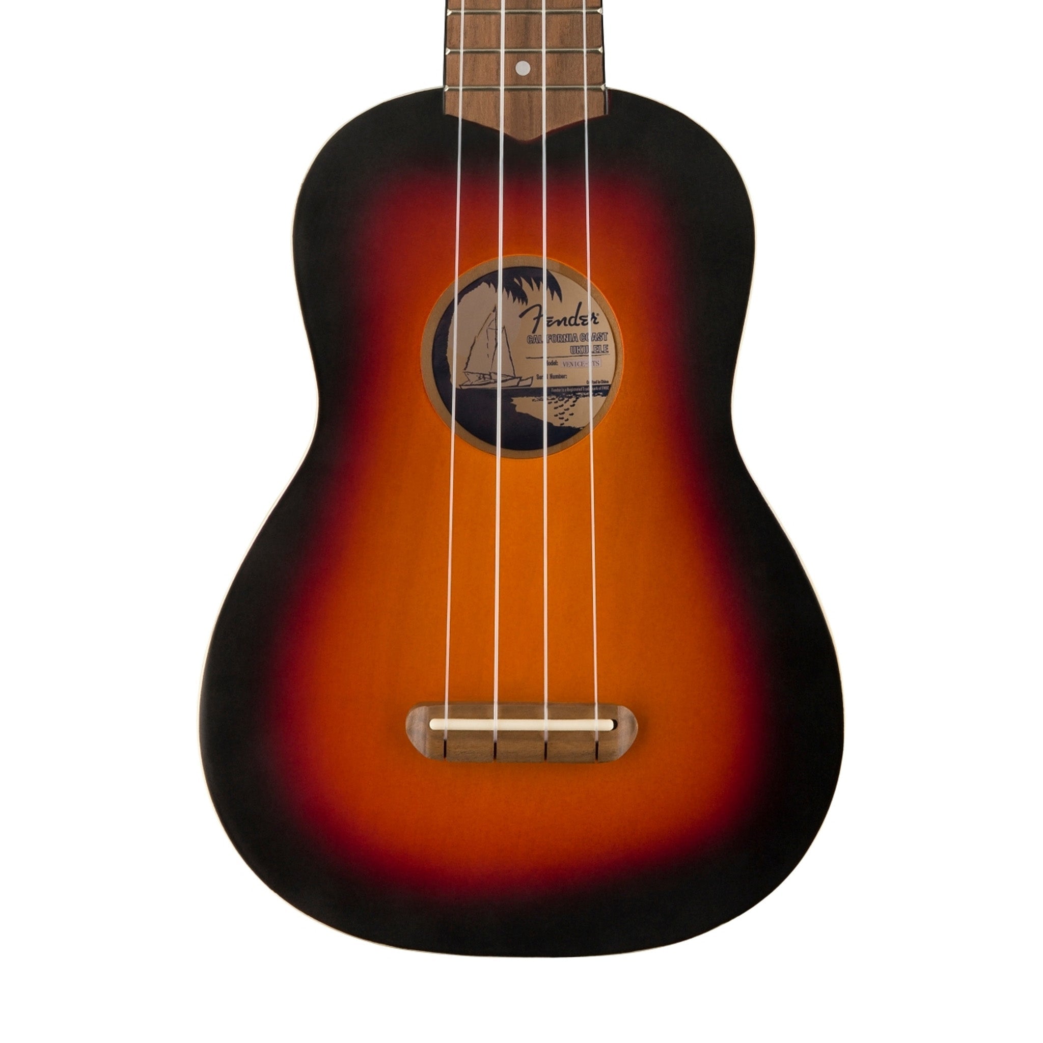 Fender Venice Soprano Ukulele, Walnut FB, 2-Color Sunburst
