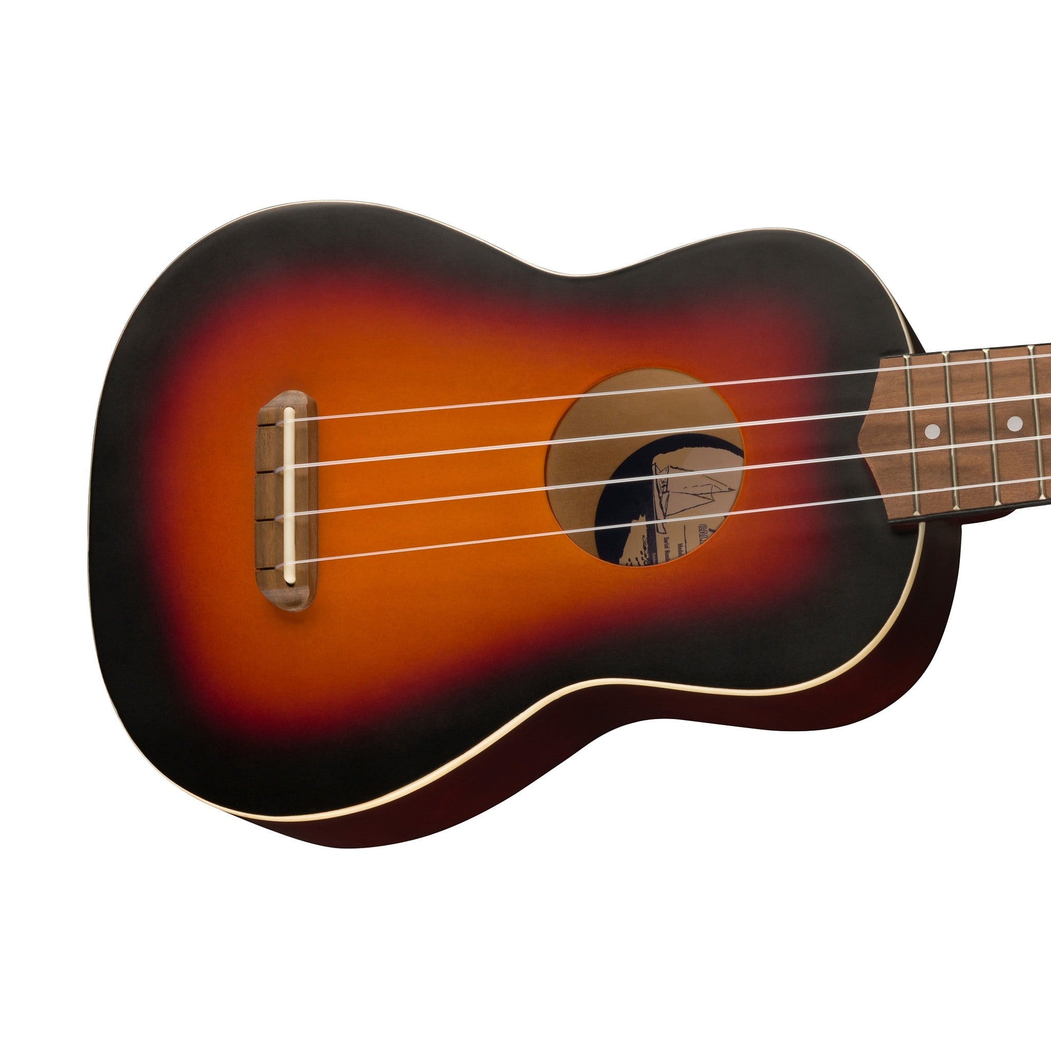 Fender Venice Soprano Ukulele, Walnut FB, 2-Color Sunburst