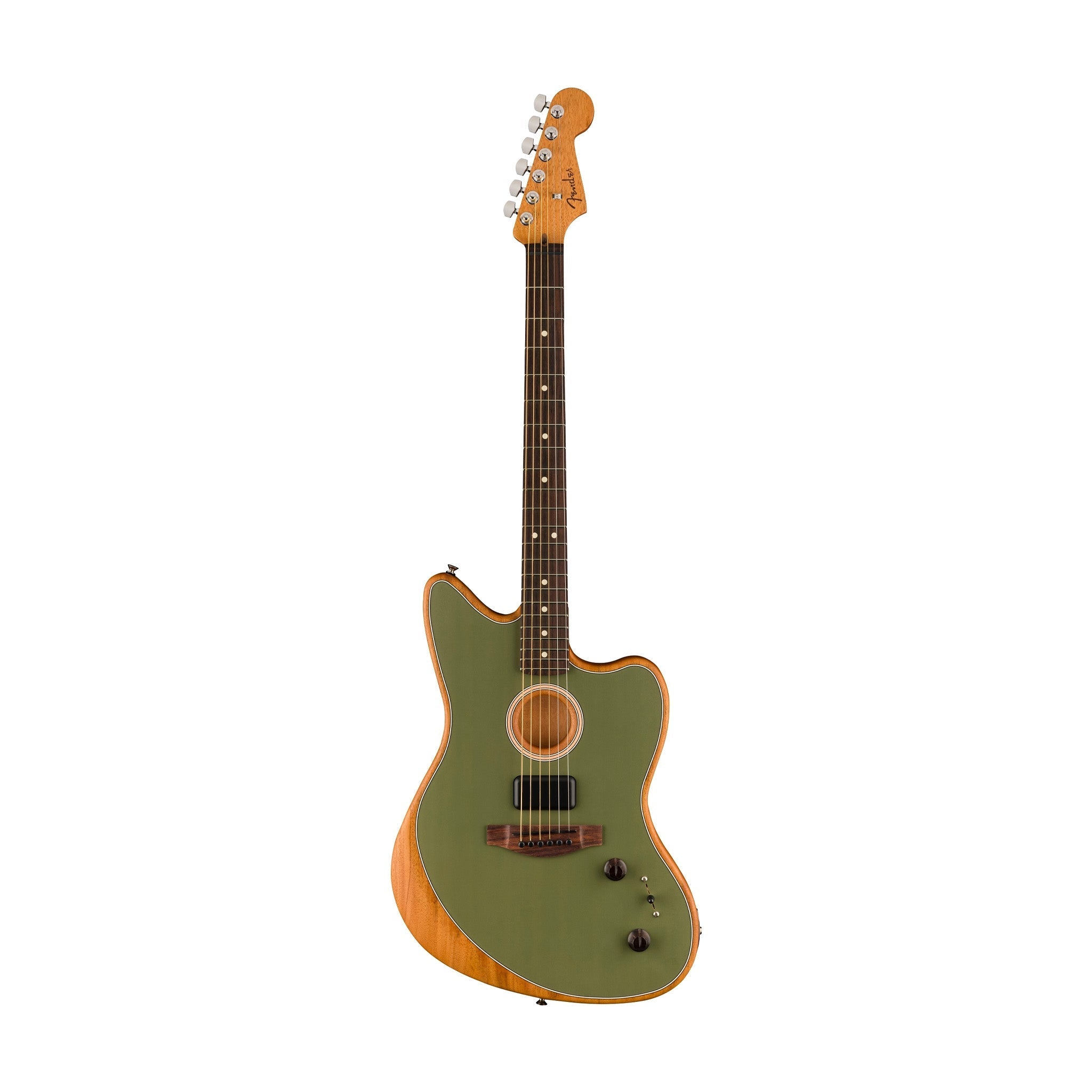 Fender Acoustasonic Player Jazzmaster Electric Guitar, Antique Olive |  FENDER |  ACOUSTIC GUITAR |  Zoso Music