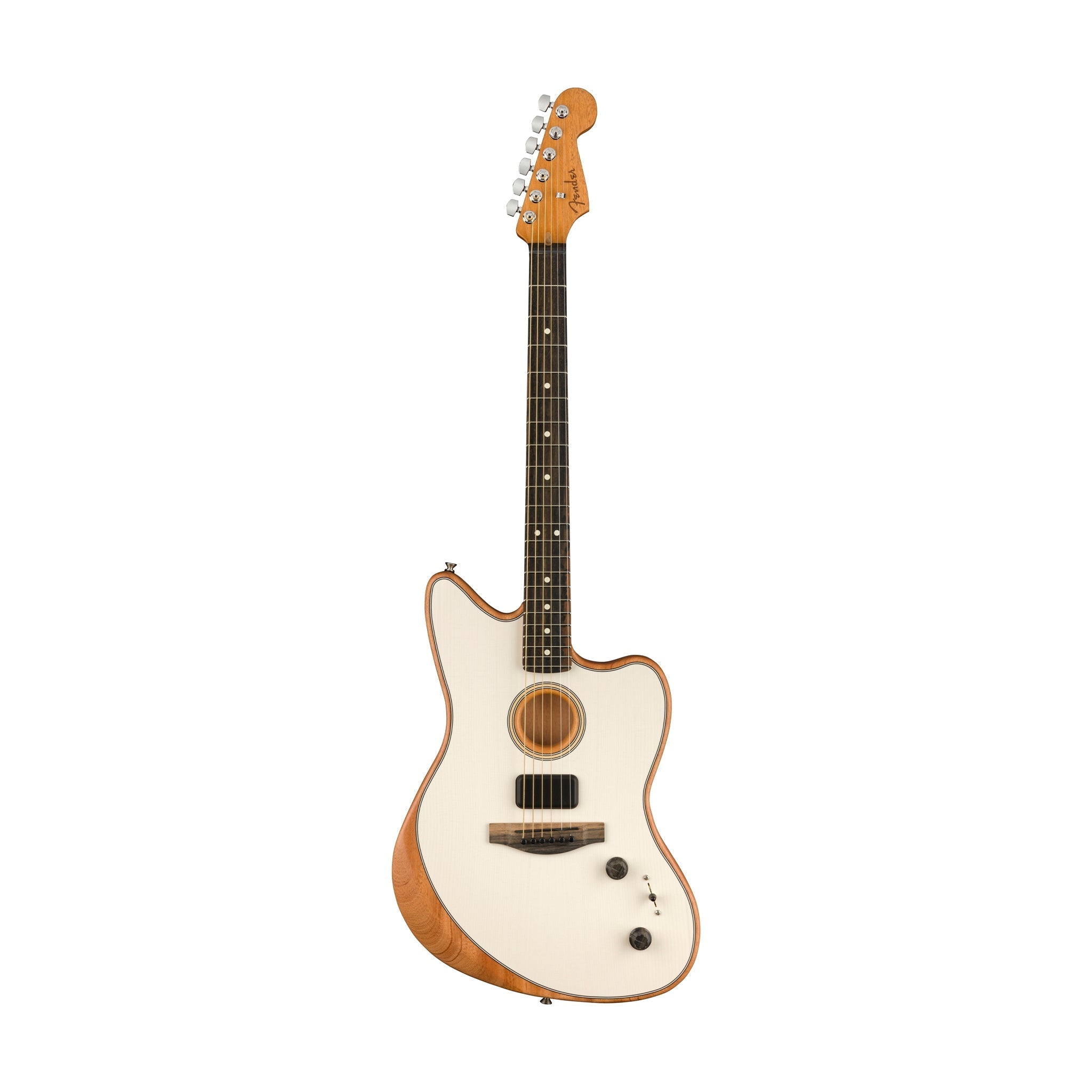 Fender American Acoustasonic Jazzmaster Acoustic Guitar w/bag, Ebony FB, Arctic White |  FENDER |  ACOUSTIC GUITAR |  Zoso Music