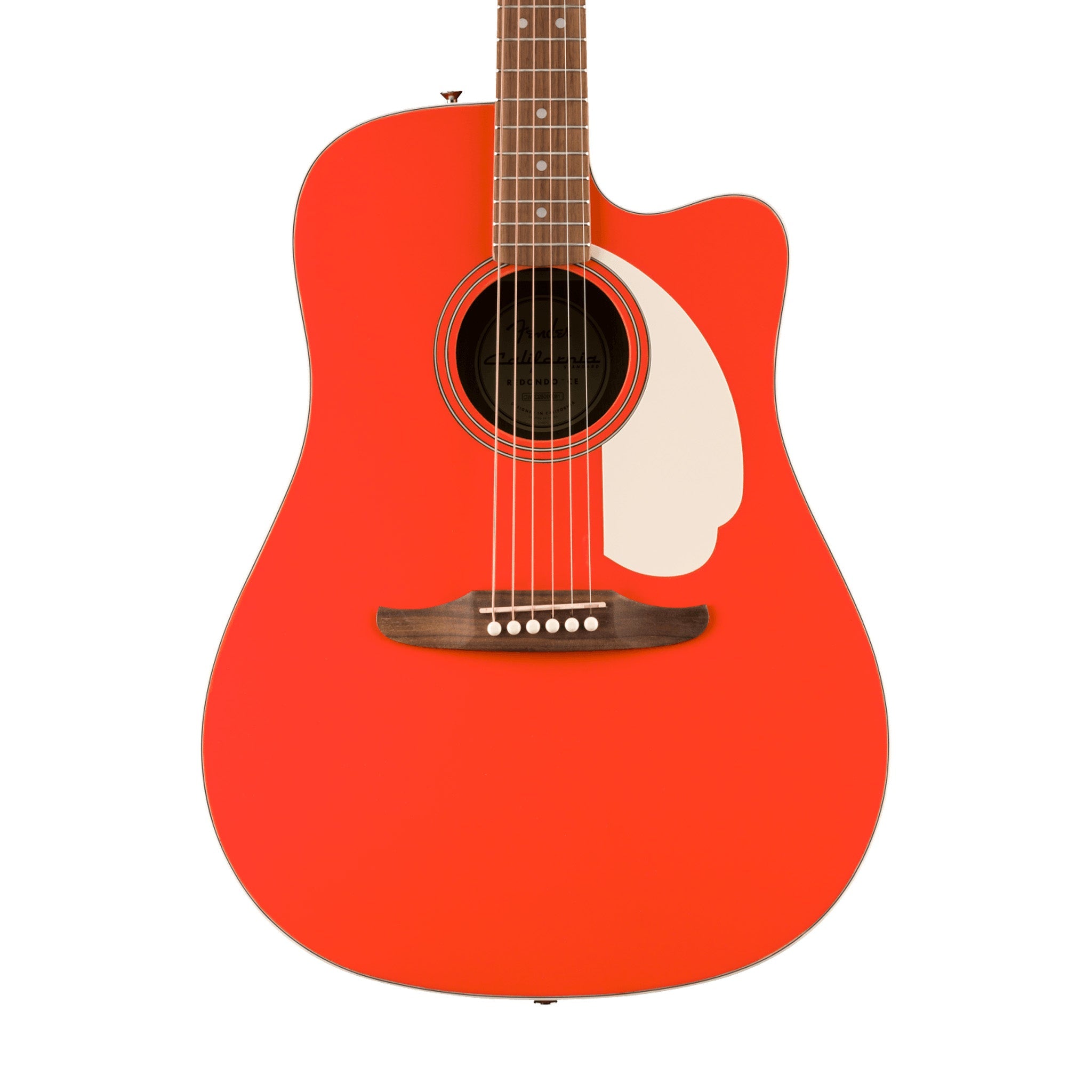 Fender California Standard Redondo CE Acoustic Guitar w/Ivory Pickguard, Fiesta Red | Zoso Music Sdn Bhd