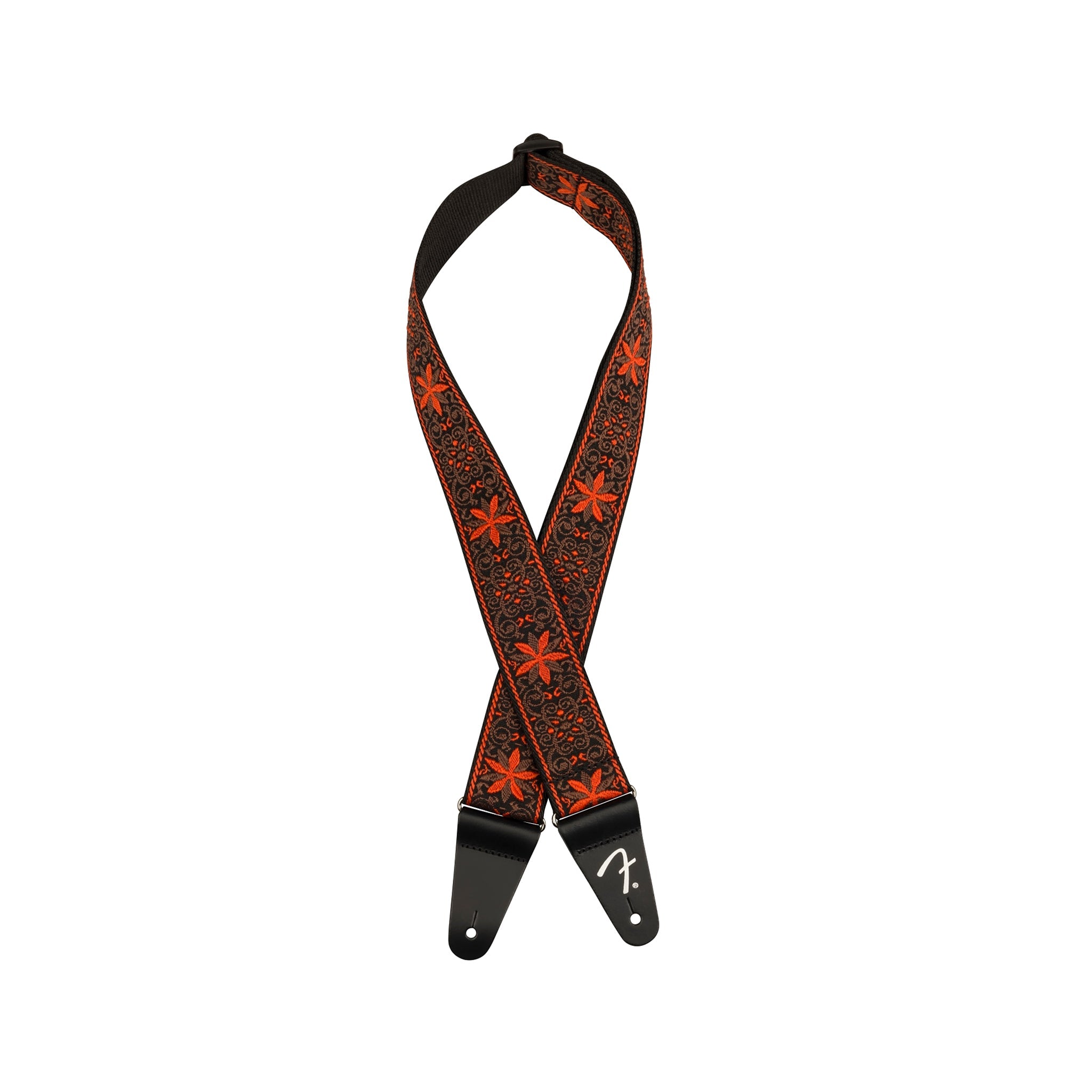 Fender Pasadena Woven Guitar Strap, Orange Snowflake | Zoso Music Sdn Bhd
