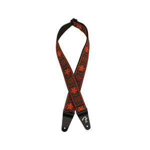 Fender Pasadena Woven Guitar Strap, Orange Snowflake | Zoso Music Sdn Bhd
