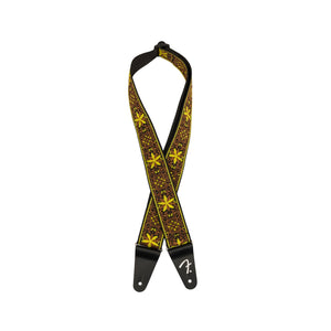 Fender Pasadena Woven Guitar Strap, Yellow Wallflower | Zoso Music Sdn Bhd