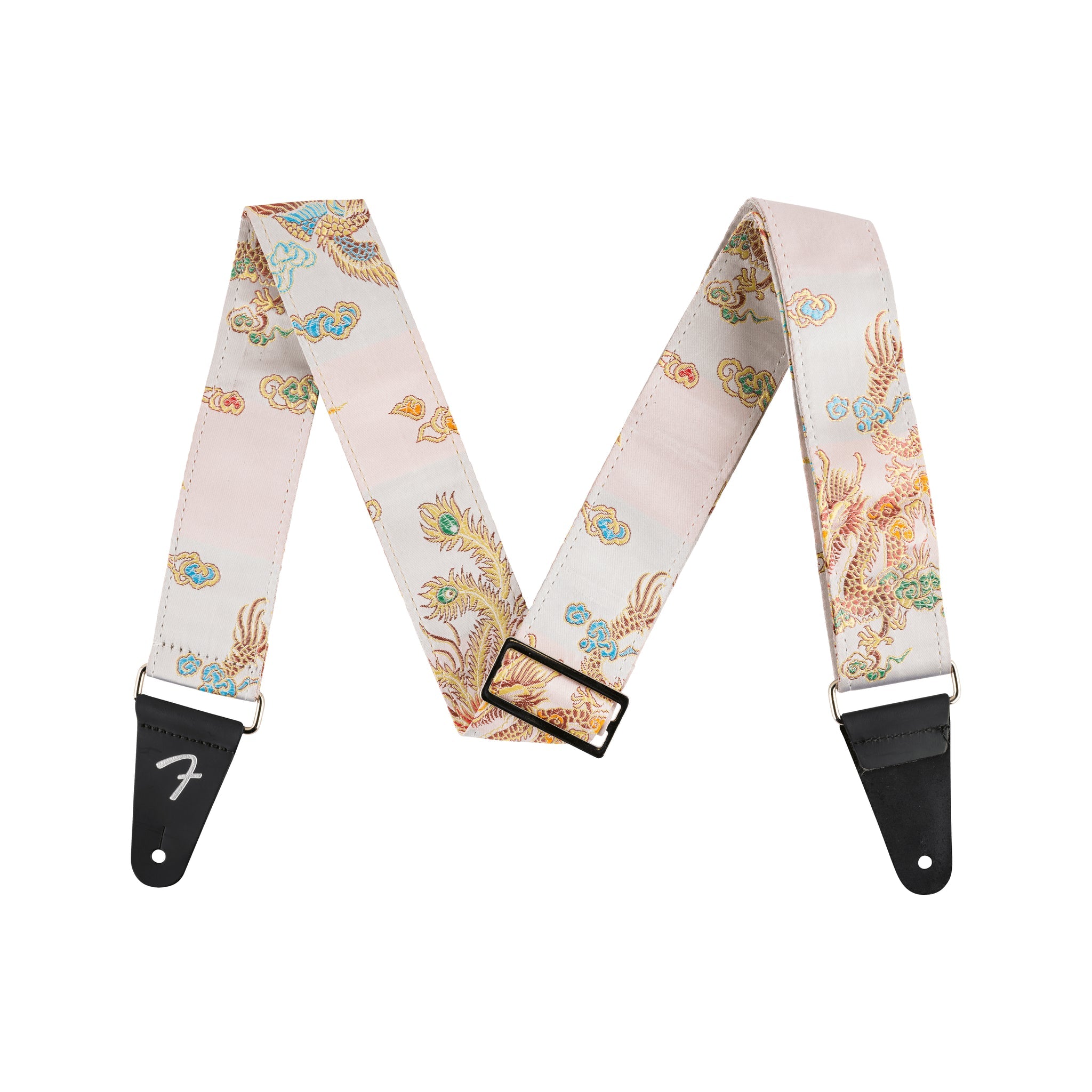 Fender Satin Dragon Guitar Strap, Ivory | Zoso Music Sdn Bhd
