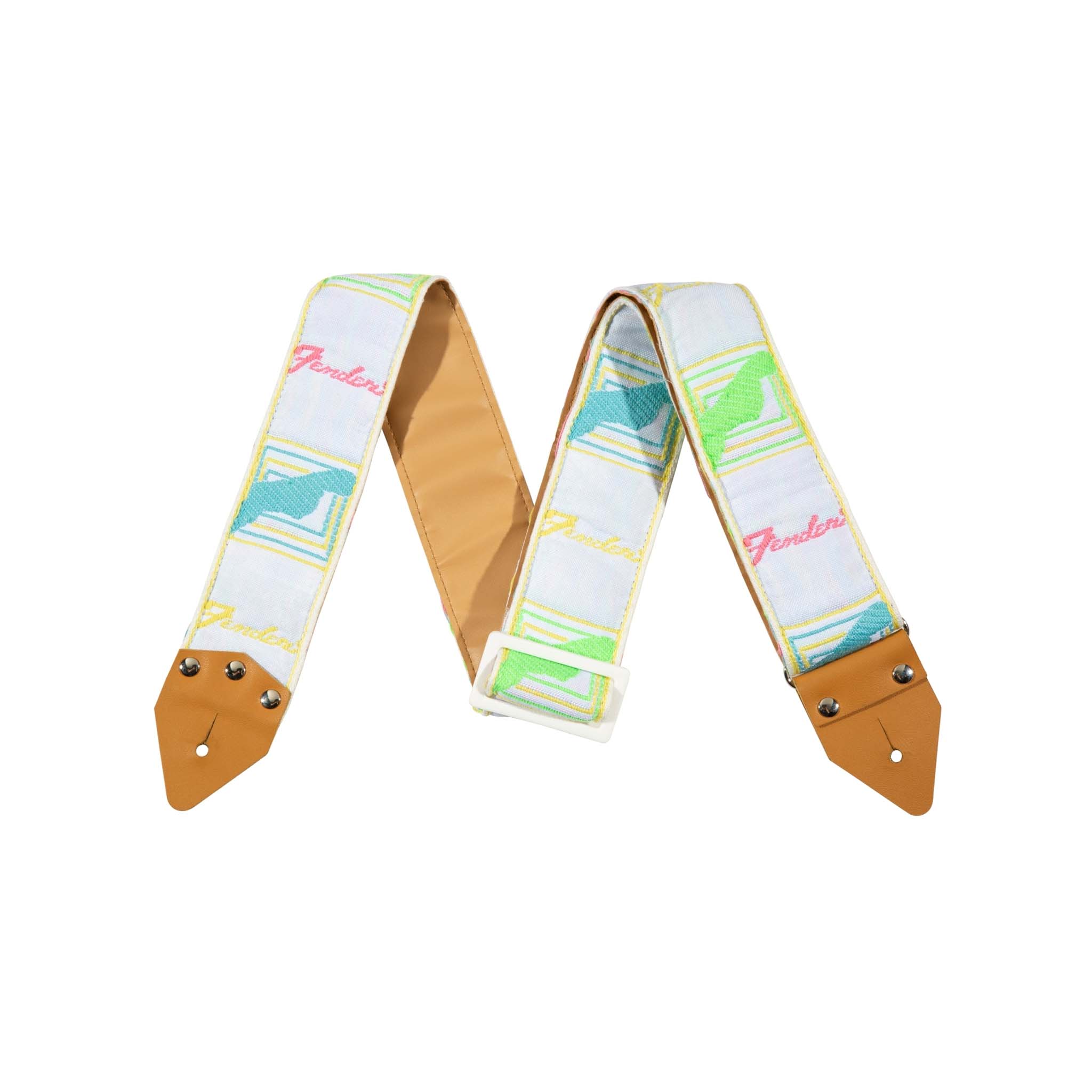Fender Japan Hama Okamoto Signature Guitar Strap, White/Yellow/Pink/Blue/Grey |  FENDER |  GUITAR & BASS ACCESSORIES |  Zoso Music