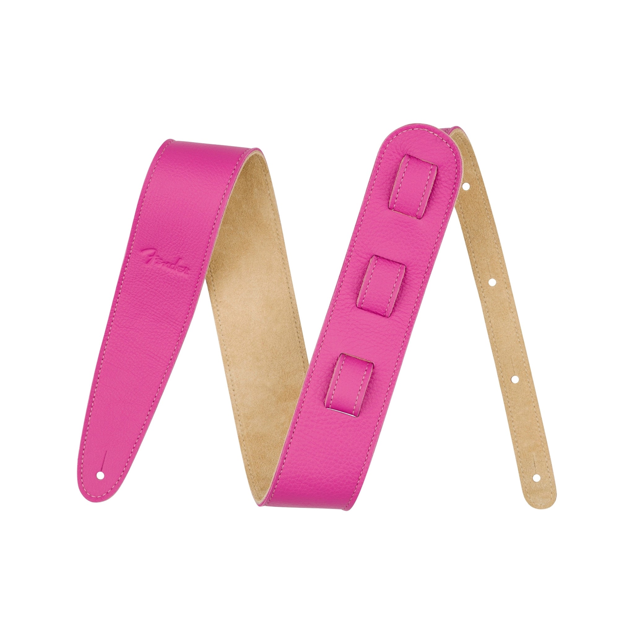 Fender 2.5 inch Limited Edition Leather Guitar Strap, Bubblegum |  FENDER |  GUITAR & BASS ACCESSORIES |  Zoso Music