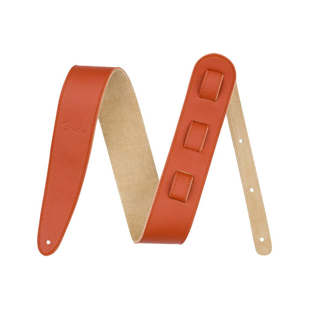 Fender 2.5 inch Limited Edition Leather Guitar Strap, Tangerine |  FENDER |  GUITAR & BASS ACCESSORIES |  Zoso Music