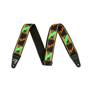 Fender Neon Monogram Guitar Strap, Green/Orange |  FENDER |  GUITAR & BASS ACCESSORIES |  Zoso Music