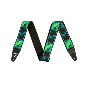 Fender Neon Monogram Guitar Strap, Green/Blue |  FENDER |  GUITAR & BASS ACCESSORIES |  Zoso Music