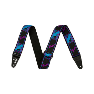 Fender Neon Monogram Guitar Strap, Purple/Blue |  FENDER |  GUITAR & BASS ACCESSORIES |  Zoso Music