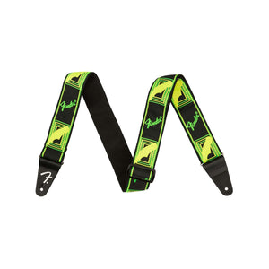 Fender Neon Monogram Guitar Strap, Green/Yellow | Zoso Music Sdn Bhd