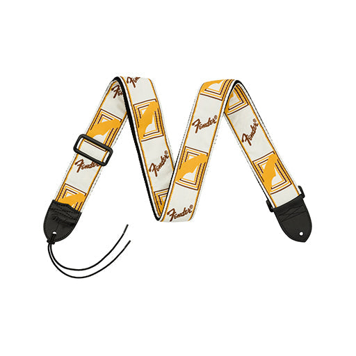 Fender 2 Inch Monogrammed Strap, White/Brown/Yellow |  FENDER |  STRAP |  Zoso Music