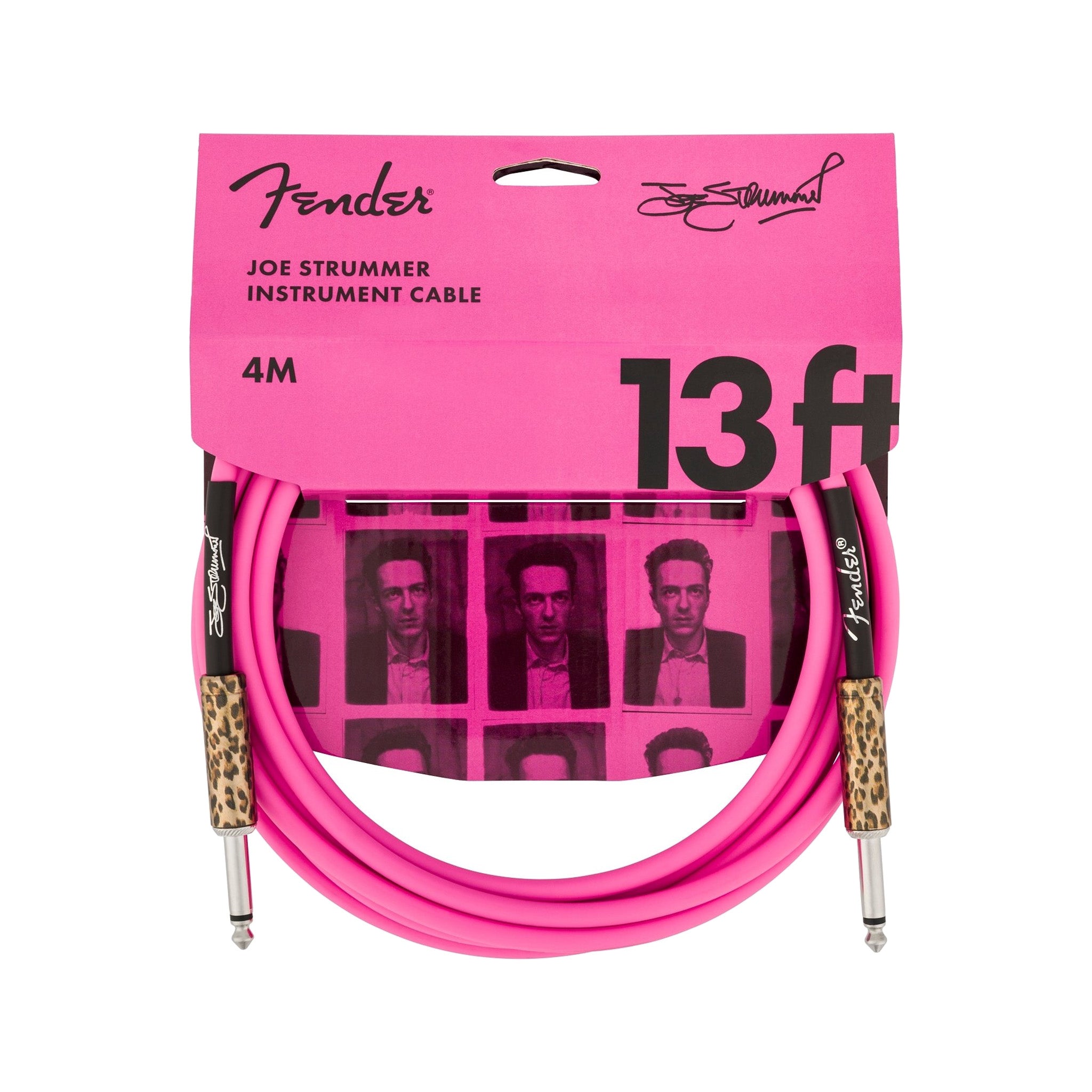 Fender Joe Strummer 13FT Instrument Cable, Lead Pink Leopard |  FENDER |  CABLES |  Zoso Music