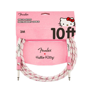 Fender Original Series 10 FT Hello Kitty Instrument Woven Cable, White/Pink | Zoso Music Sdn Bhd