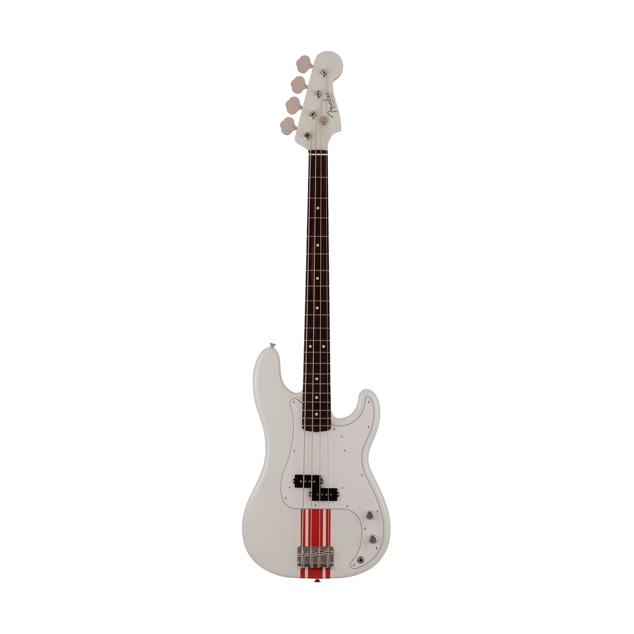 Fender Japan Traditional II 60s Precision Bass Guitar, RW FB, Olympic White / Red Stripes |  FENDER |  BASS GUITAR |  Zoso Music