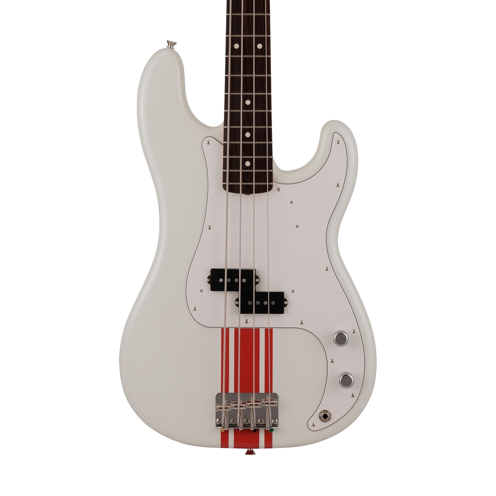 Fender Japan Traditional II 60s Precision Bass Guitar, RW FB, Olympic White / Red Stripes |  FENDER |  BASS GUITAR |  Zoso Music
