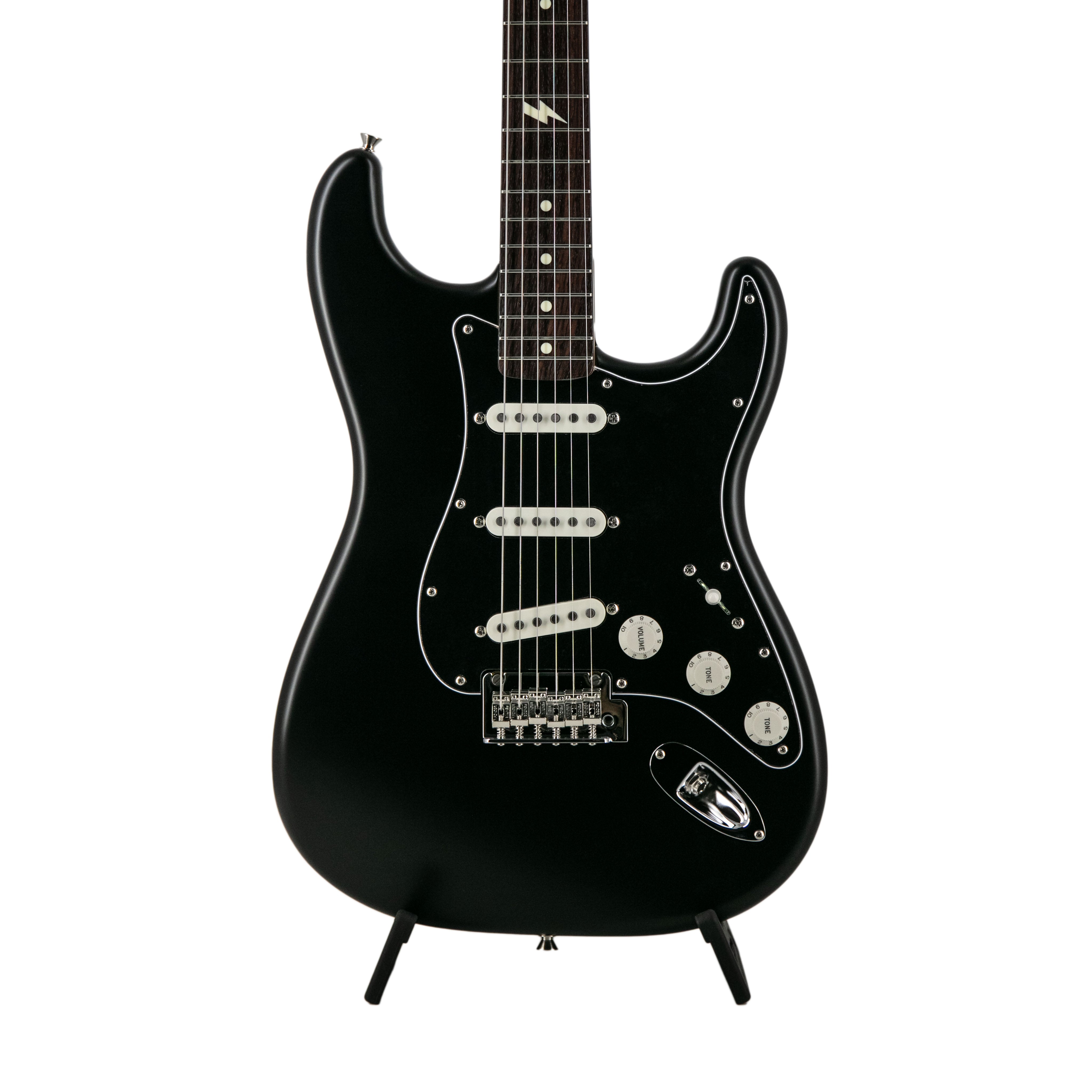 Fender Japan Sham Kamikaze Signature Reverse Headstock Stratocaster, RW FB, Satin Black | Zoso Music Sdn Bhd