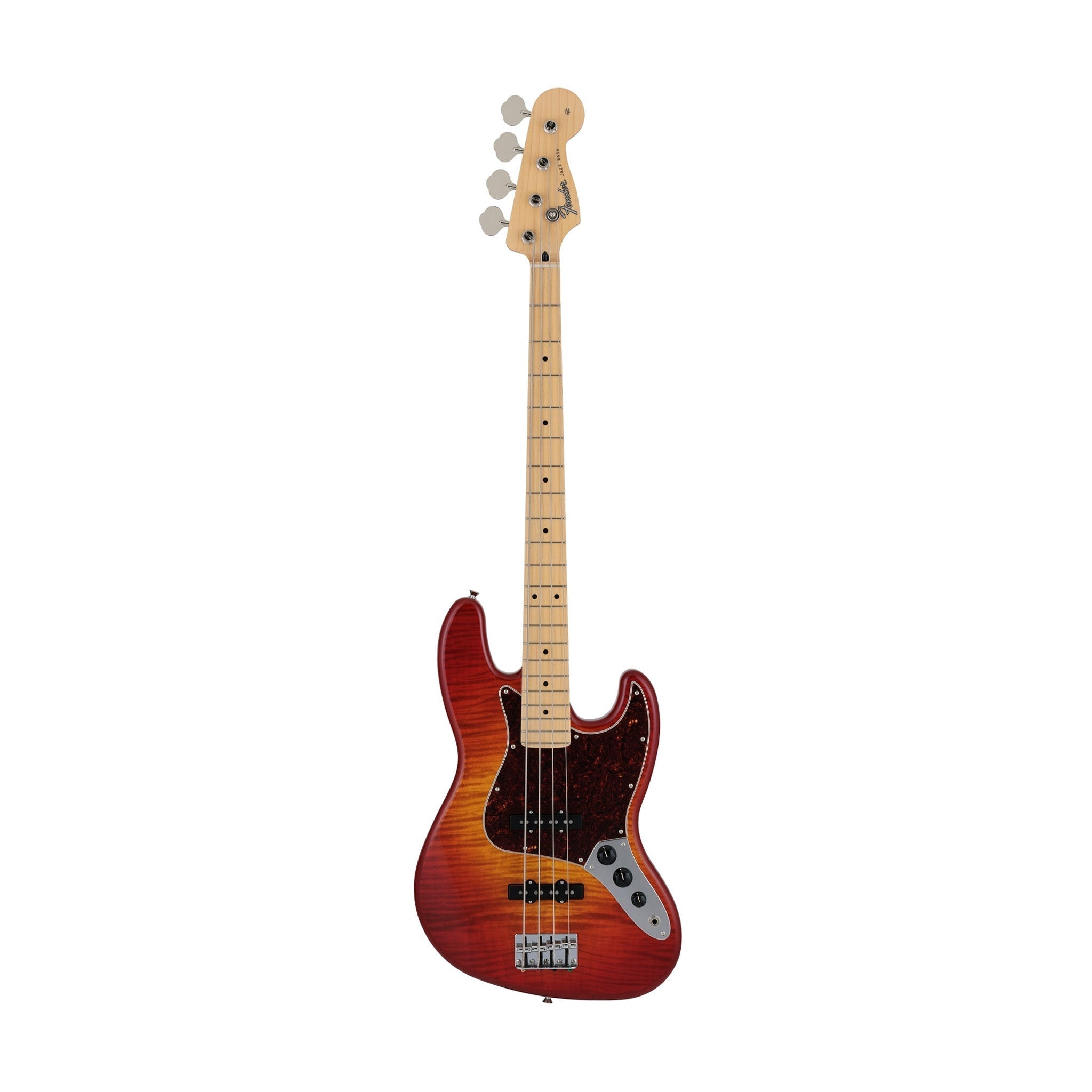 Fender Japan Hybrid II Jazz Bass Guitar, Maple FB, Flame Sunset Orange Transparent |  FENDER |  BASS GUITAR |  Zoso Music