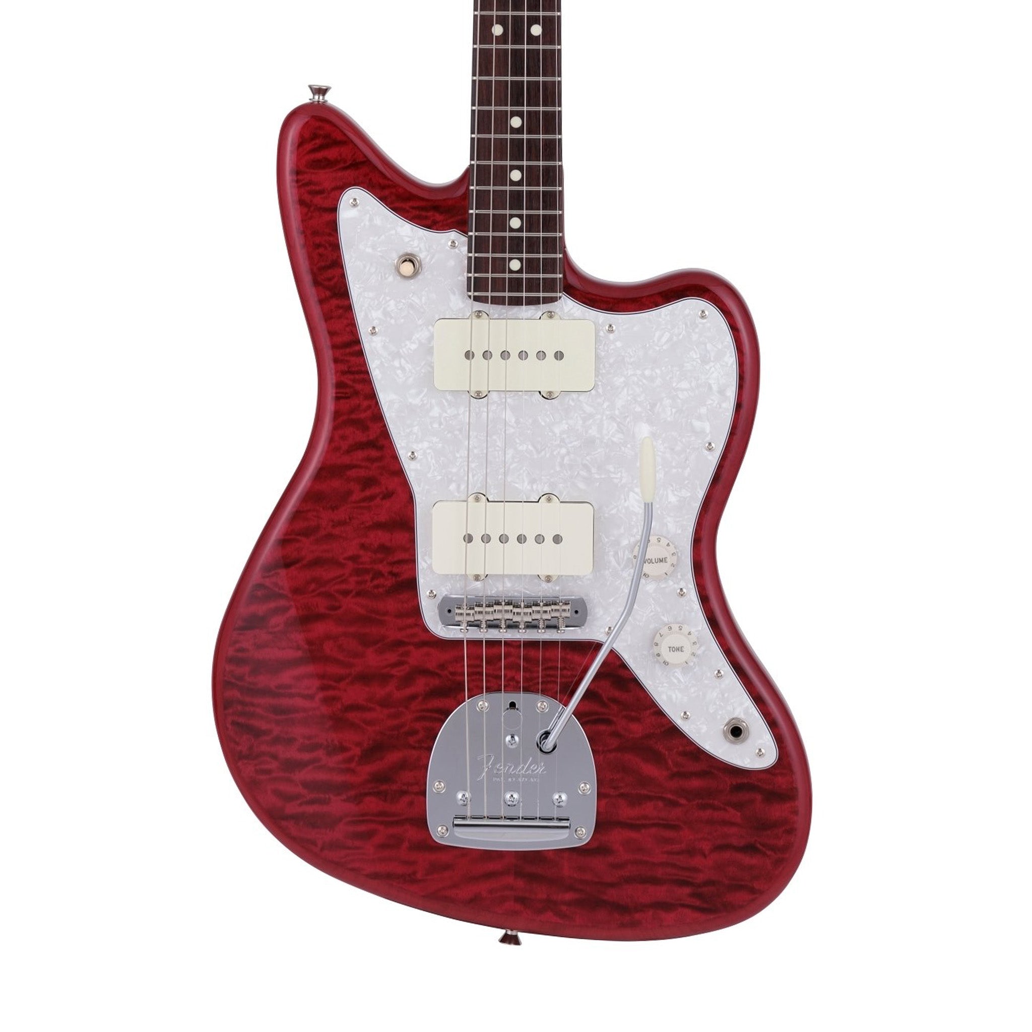 Fender Japan Hybrid II Jazzmaster Electric Guitar w/Quilt Maple Top, RW FB, Quilt Red Beryl | Zoso Music Sdn Bhd