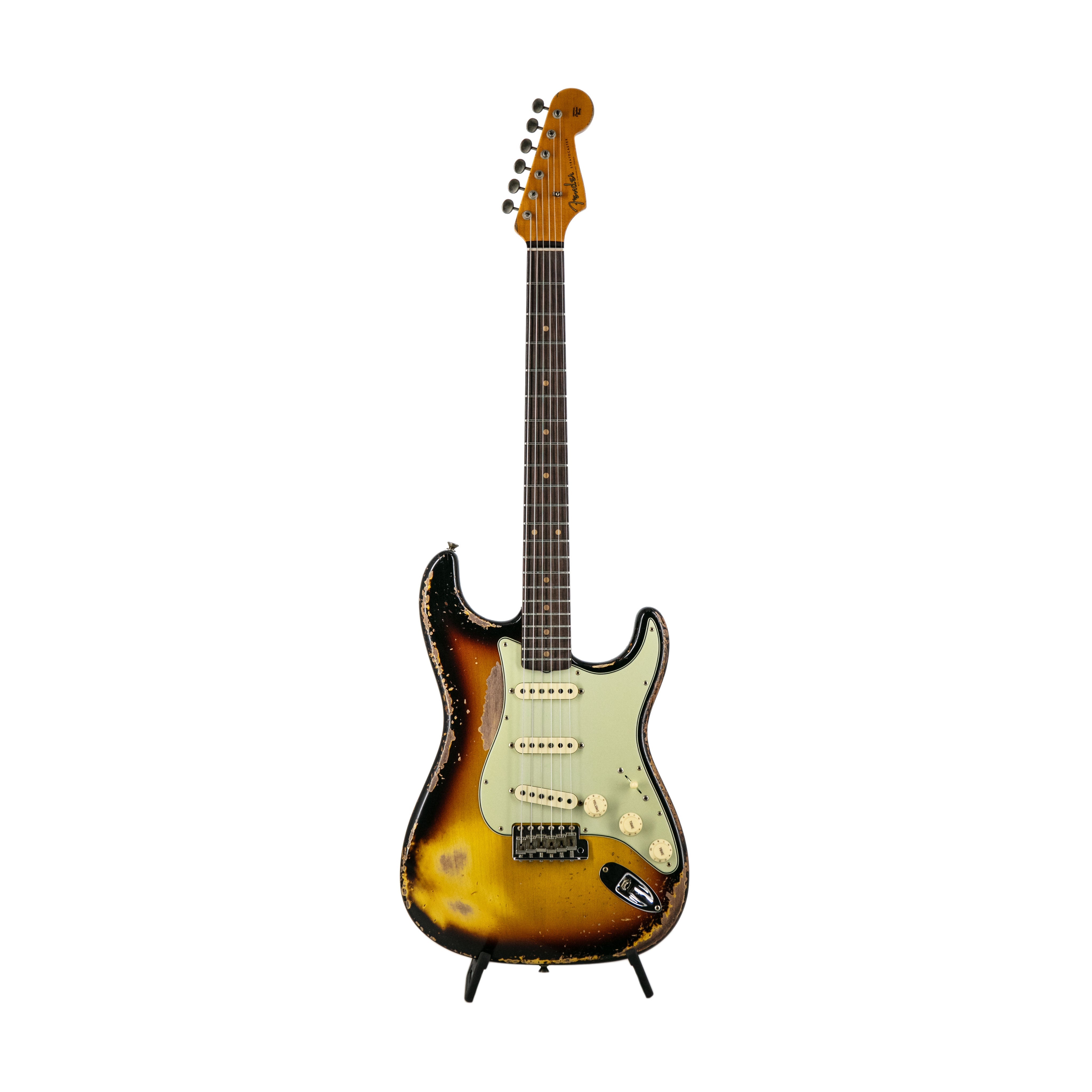 Fender Custom Shop 61 Bone Tone Stratocaster Super Heavy Relic Electric Guitar, Super Faded Aged 3-Color Sunburst