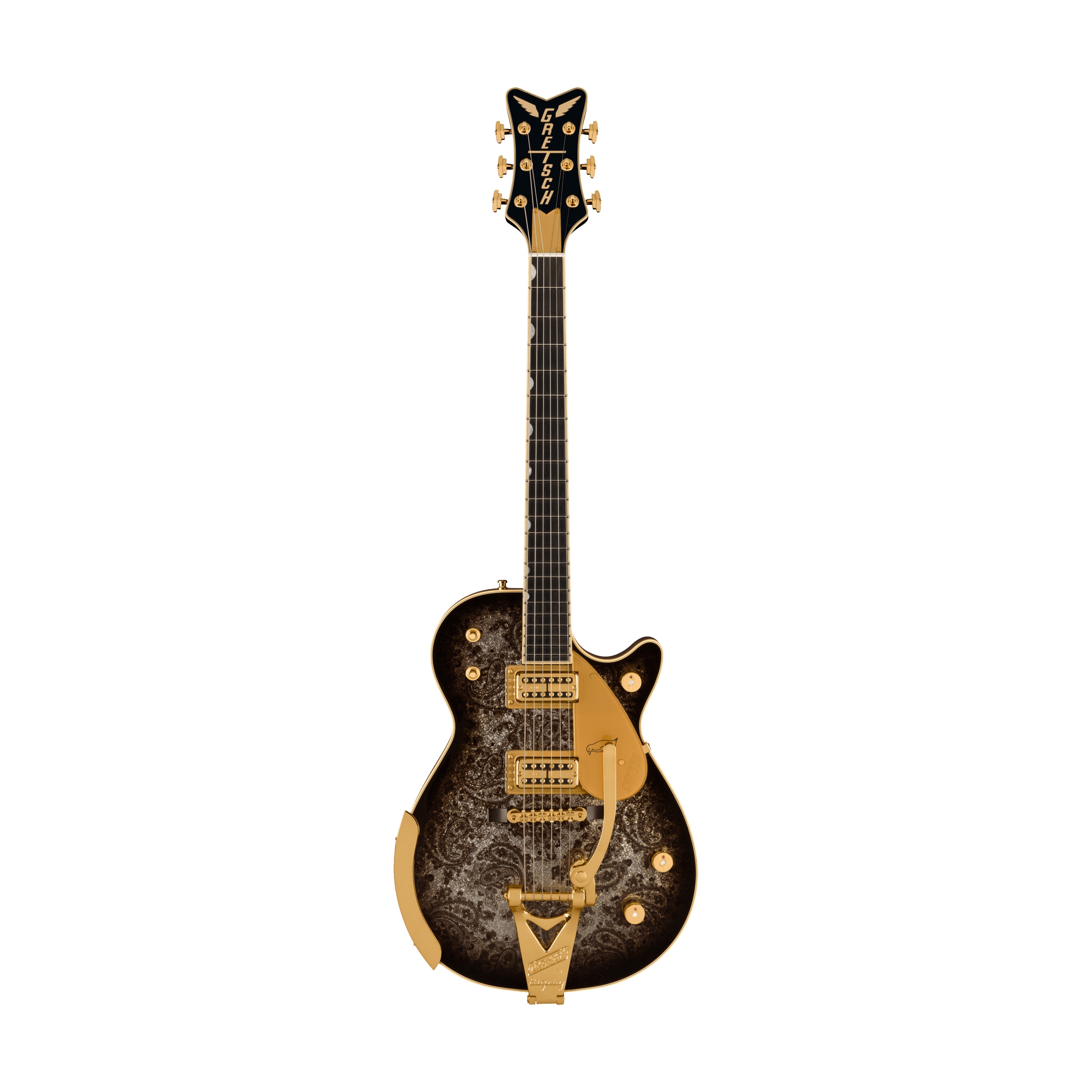 Gretsch G6134TG Limited Edition Paisley Penguin Electric Guitar w/String-Thru Bigsby, Black Paisley |  GRETSCH |  ELECTRIC GUITAR |  Zoso Music