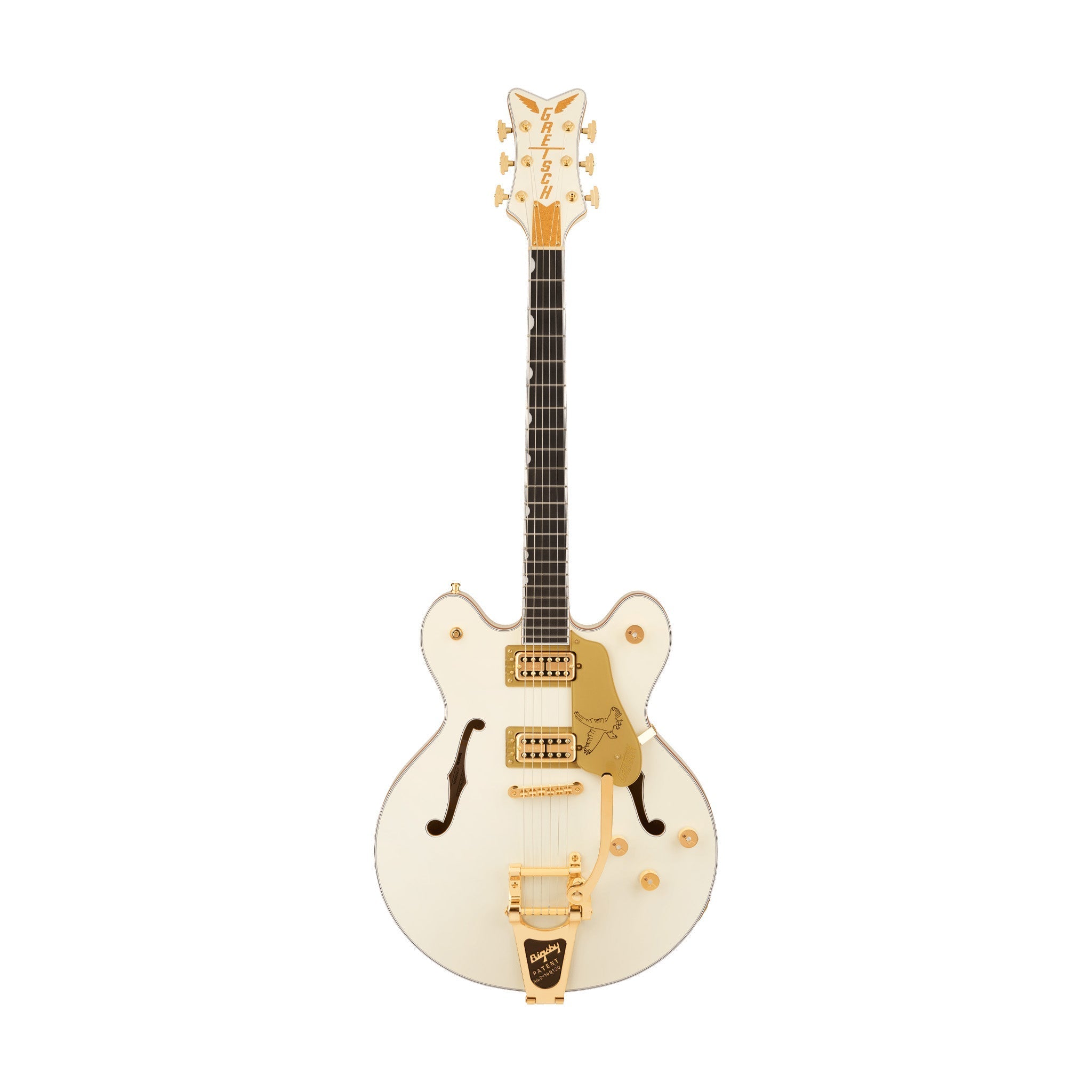 Gretsch Falcon Center Block LTD Double-Cut w/String-Thru Bigsby Electric Guitar, Vintage White |  GRETSCH |  ELECTRIC GUITAR |  Zoso Music