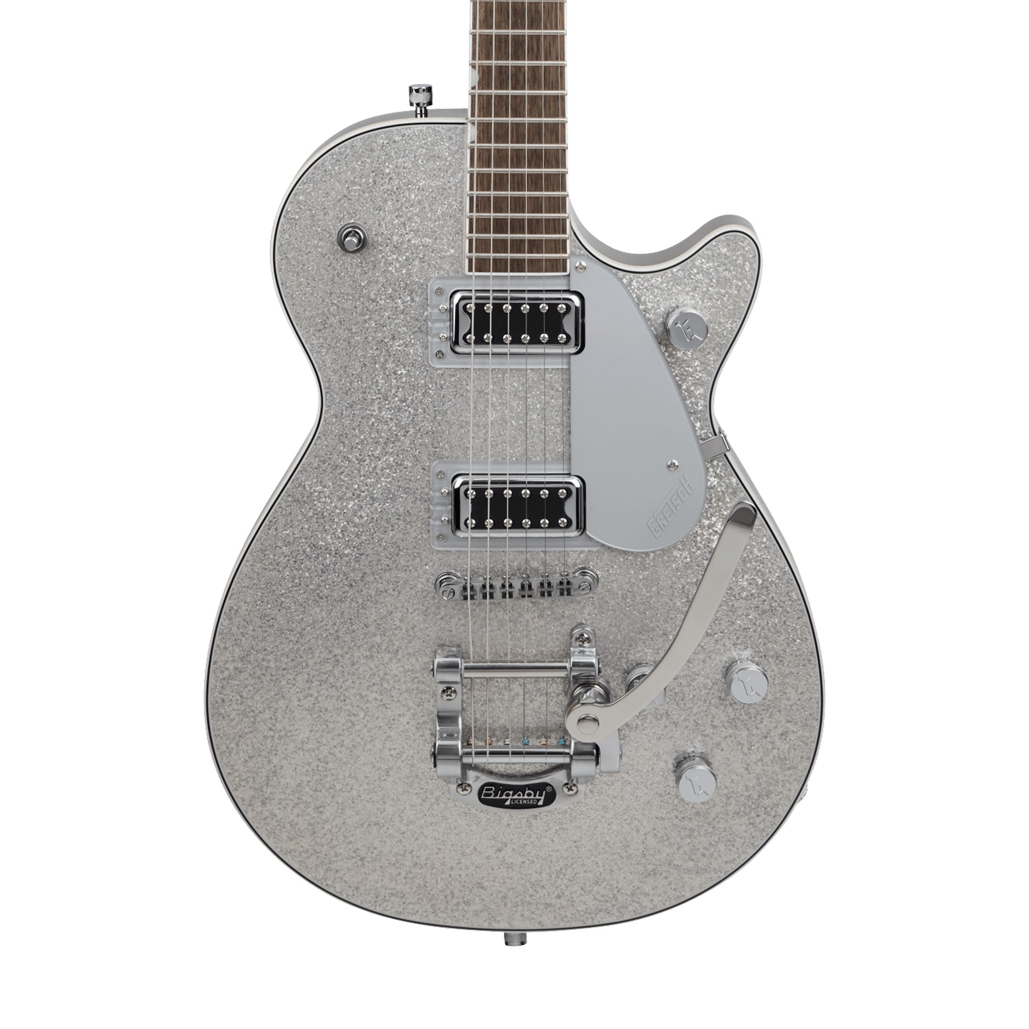 Gretsch G5230T Electromatic Sparkle Jet FT Single-Cut Guitar w/Bigsby, Laurel FB, Silver Sparkle | Zoso Music Sdn Bhd