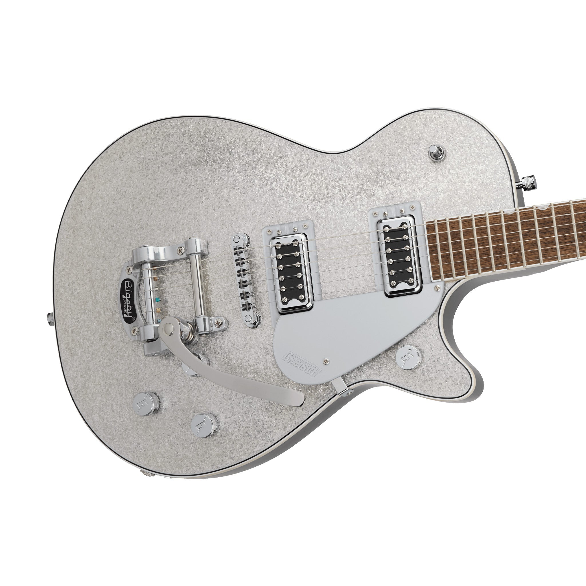 Gretsch G5230T Electromatic Sparkle Jet FT Single-Cut Guitar w/Bigsby, Laurel FB, Silver Sparkle |  GRETSCH |  ELECTRIC GUITAR |  Zoso Music
