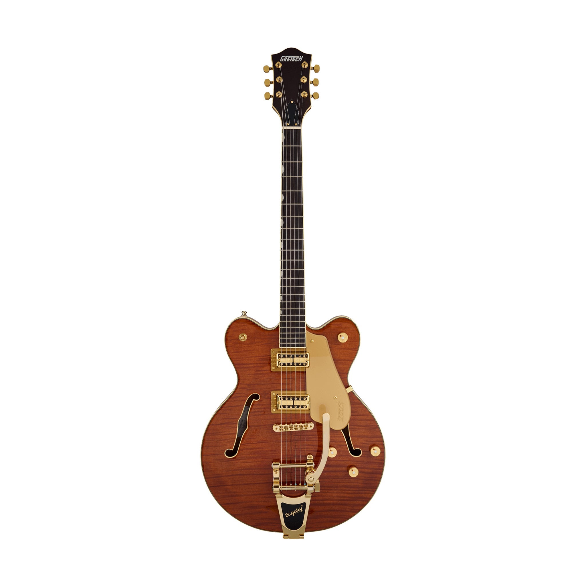Gretsch Electromatic LTD Flame Okoume Broadkaster Double-Cut Guitar w/Bigsby, RW FB, Roundup Orange |  GRETSCH |  ELECTRIC GUITAR |  Zoso Music