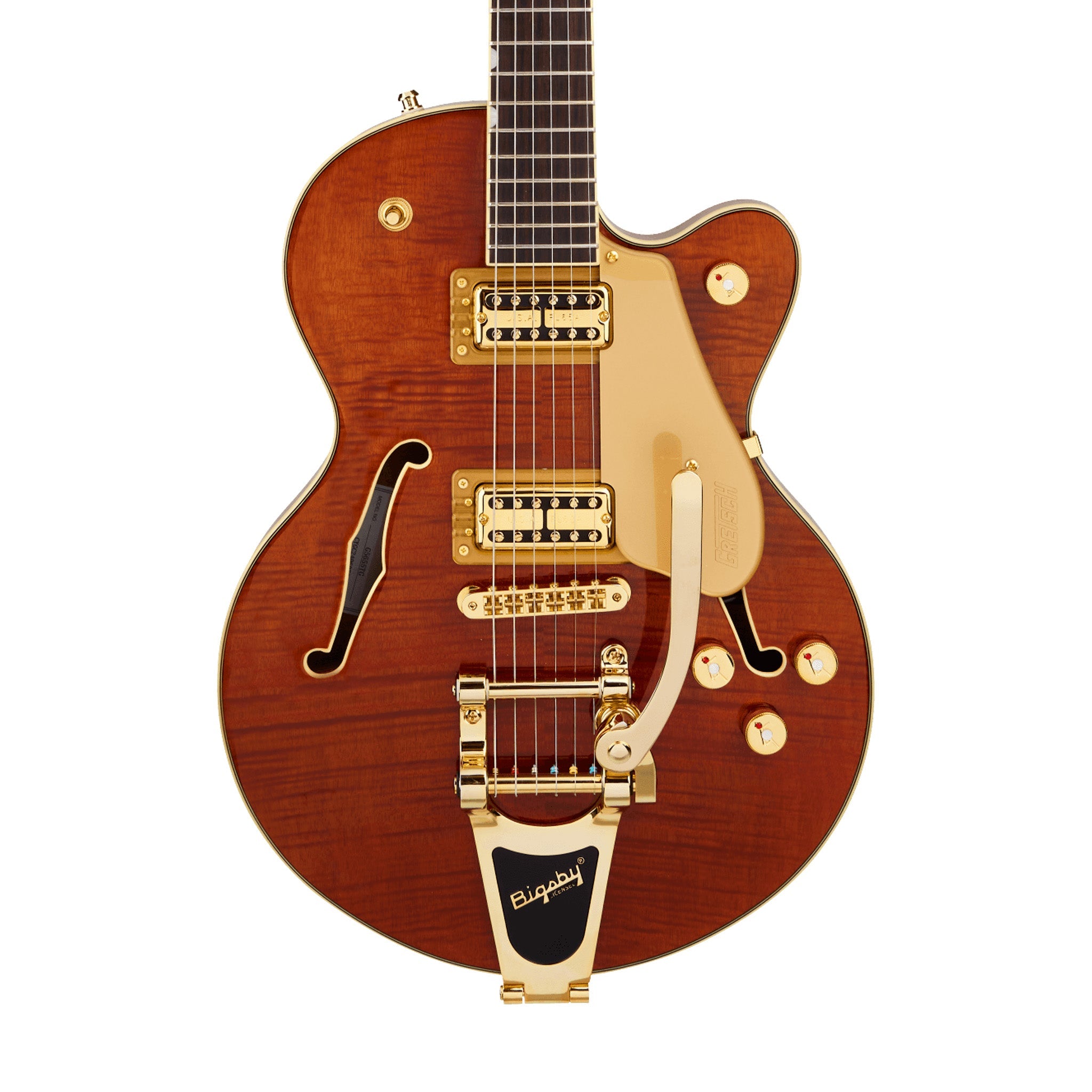 Gretsch Electromatic LTD Flame Okoume Broadkaster Jr Single-Cut Guitar w/Bigsby, Roundup Orange | Zoso Music Sdn Bhd