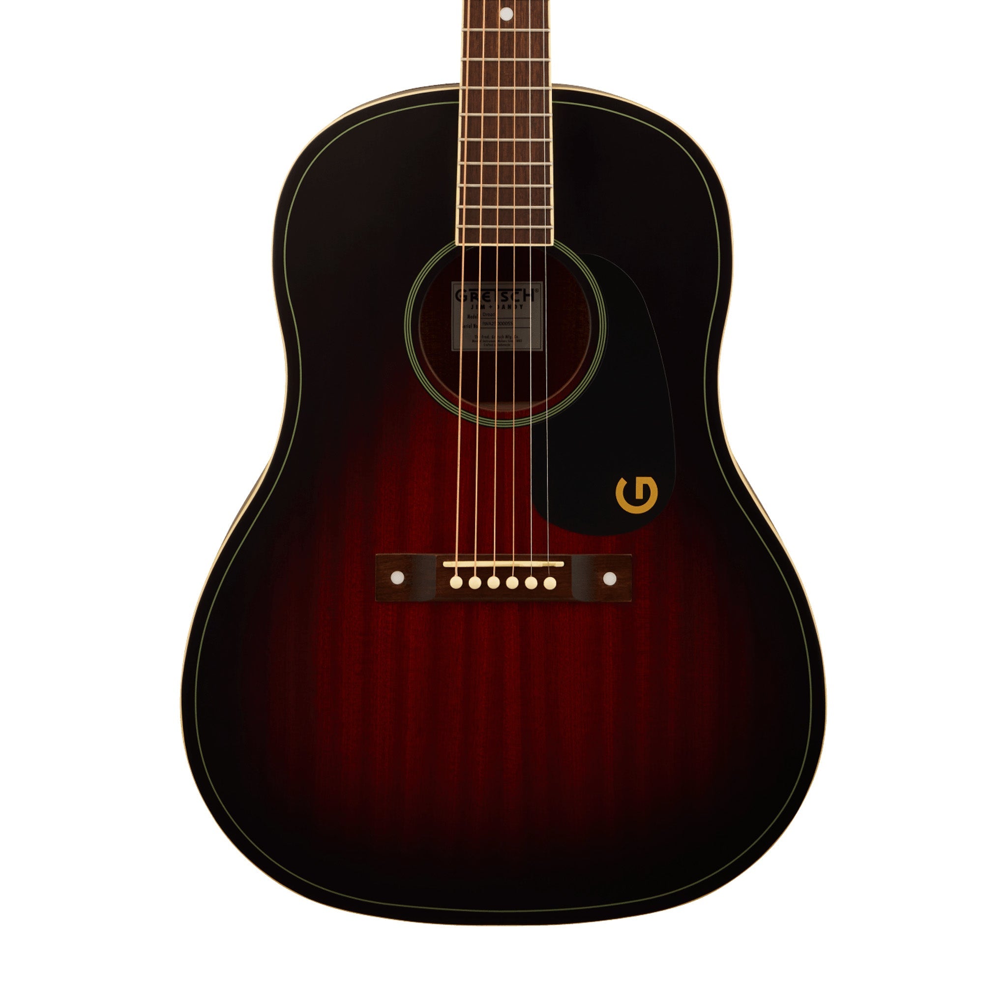 Gretsch Jim Dandy Dreadnought Acoustic Guitar, Deep Cherry Burst | Zoso Music Sdn Bhd