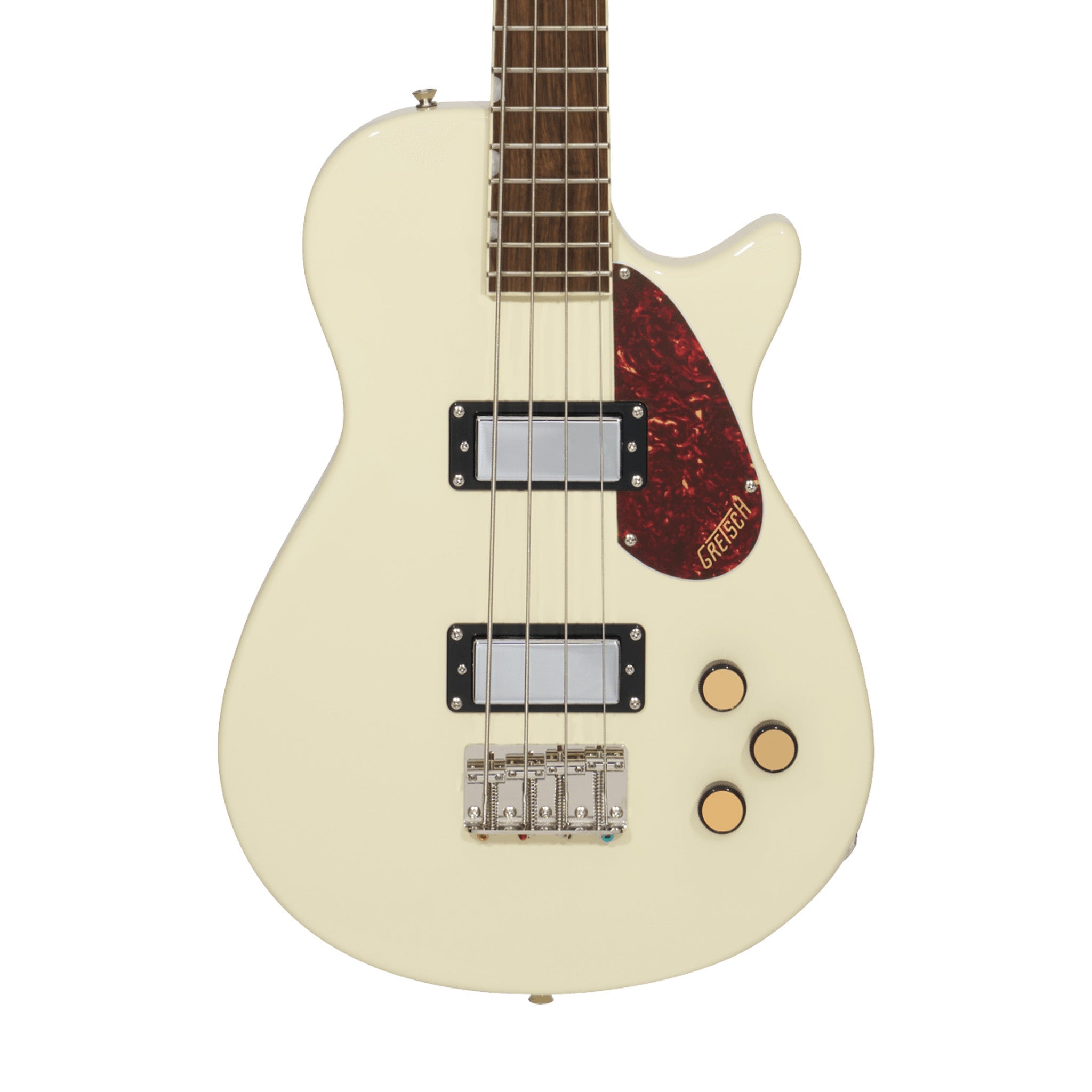 Gretsch Streamliner Jet Club Bass Single-Cut Guitar, Laurel FB, Vintage White | Zoso Music Sdn Bhd