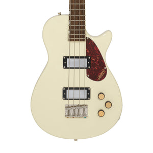 Gretsch Streamliner Jet Club Bass Single-Cut Guitar, Laurel FB, Vintage White | Zoso Music Sdn Bhd