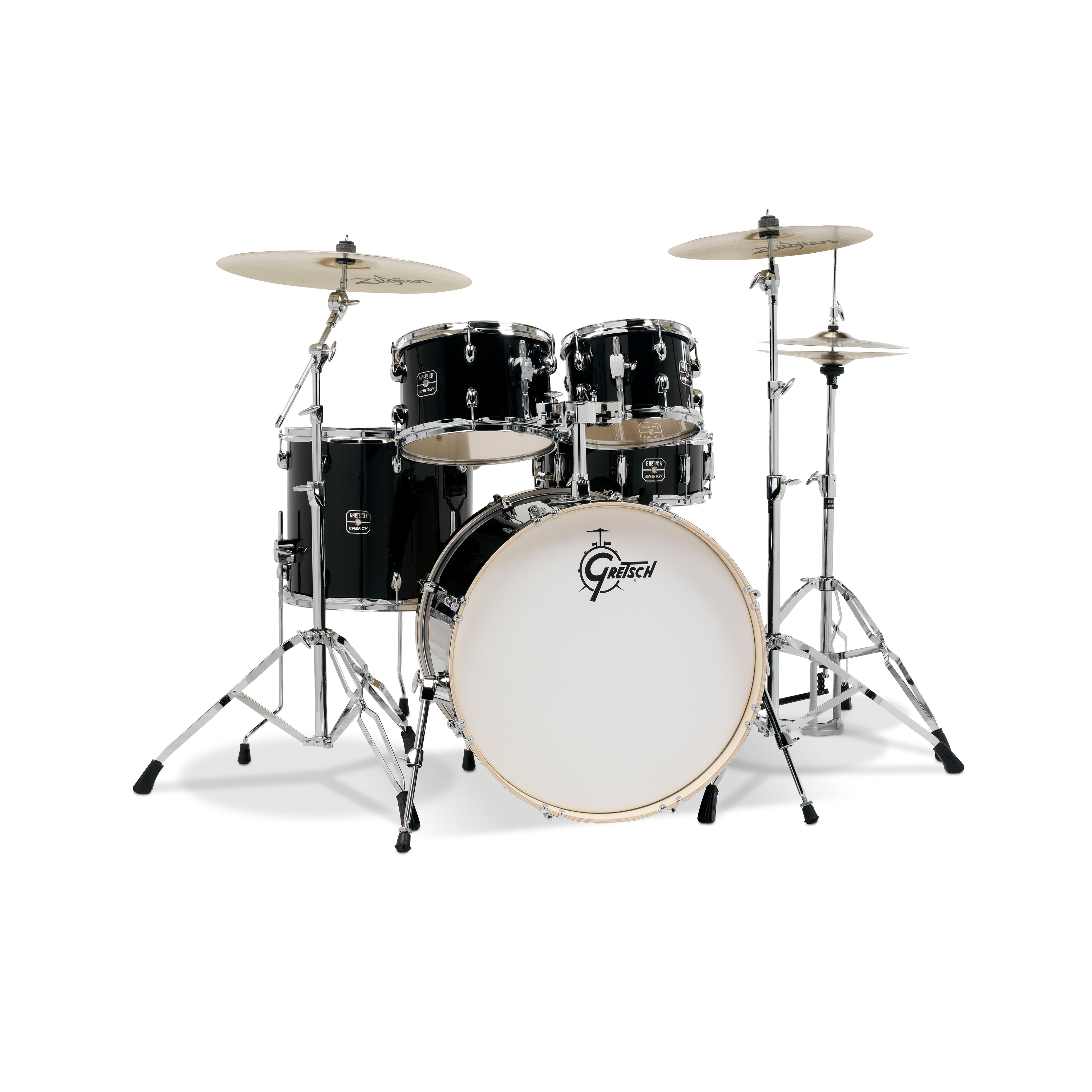 Gretsch GE4605B Energy 5-Piece Drum Kit w/Hardware (20inch BD), No Cymbals, Black | Zoso Music Sdn Bhd