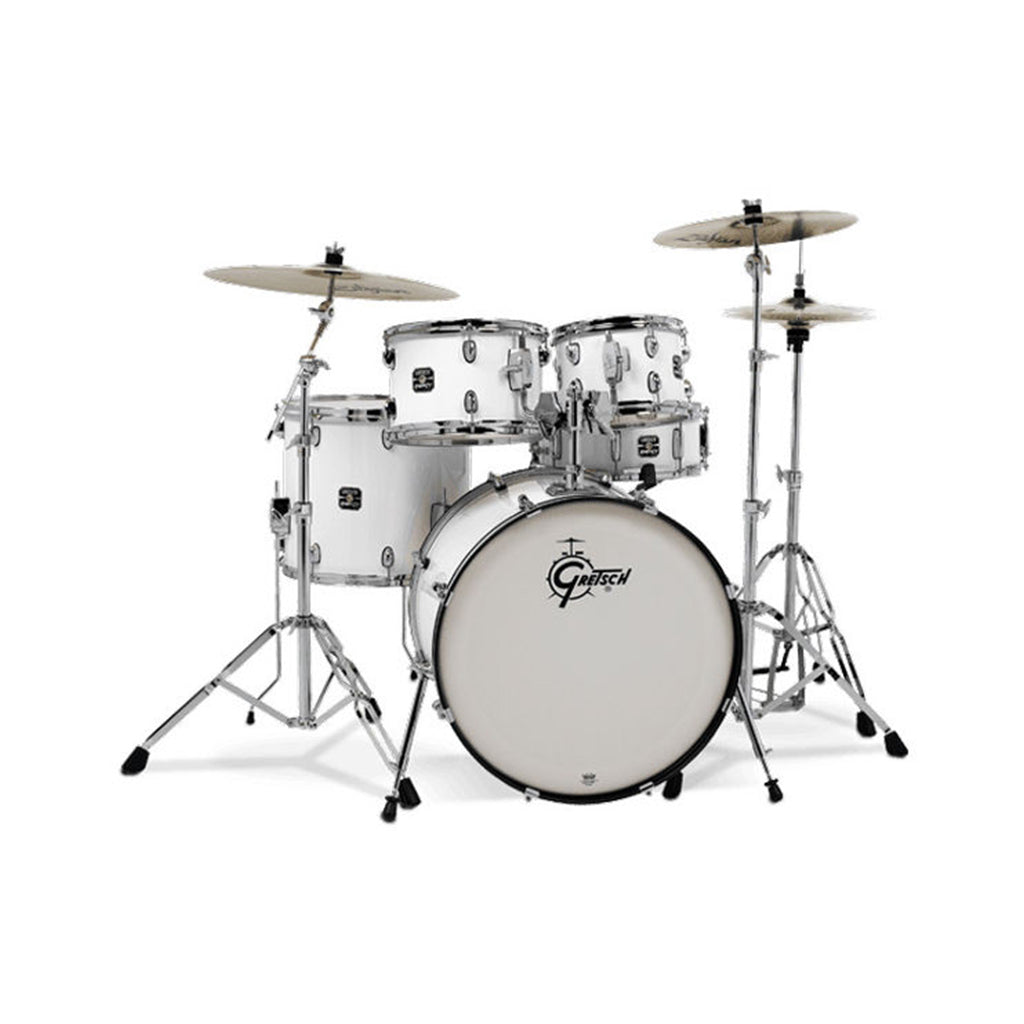Gretsch GE4605W Energy 5-Piece Drum Kit w/Hardware(20inch BD), No Cymbals, White | Zoso Music Sdn Bhd