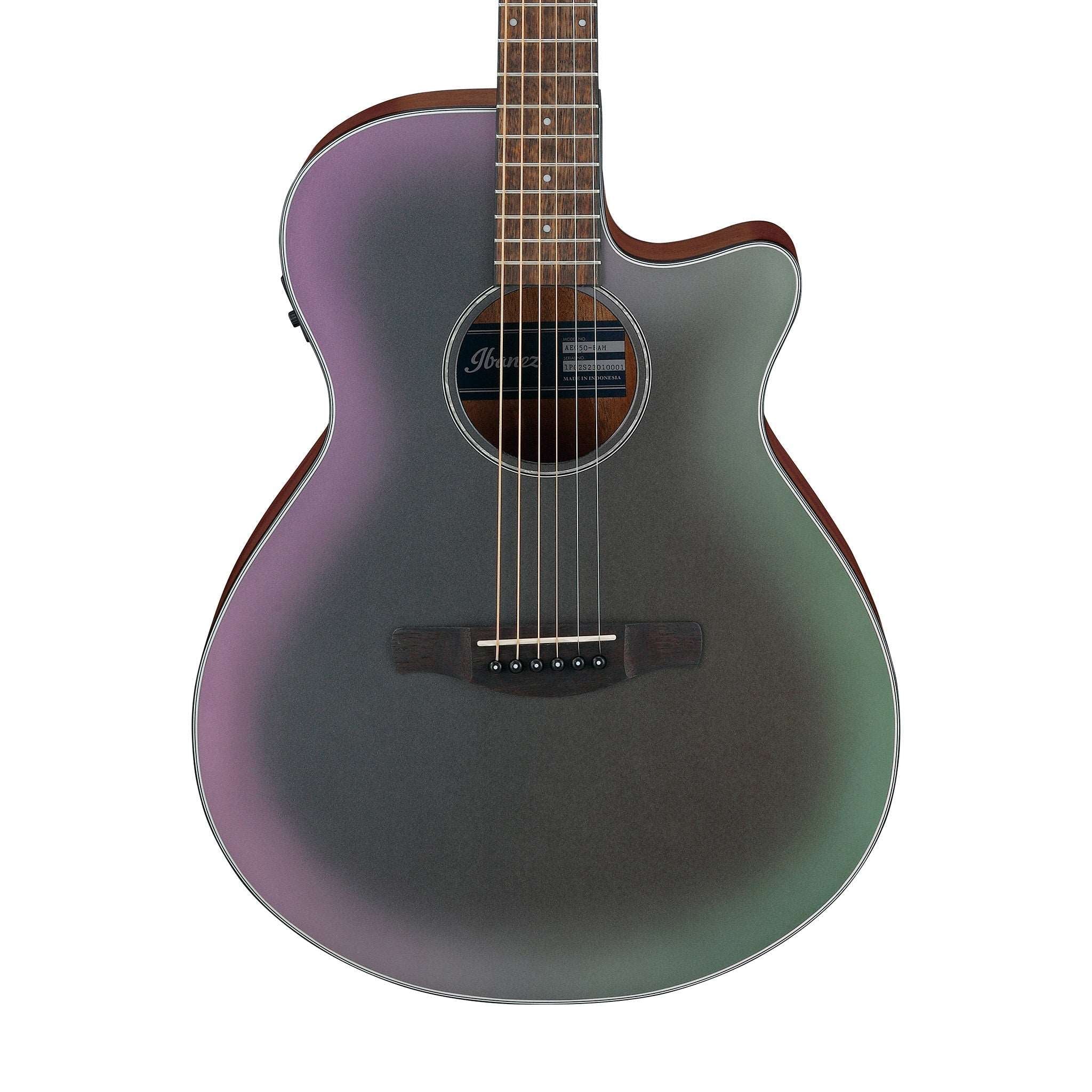Ibanez AEG50-BAM AEG Series Grand Concert Acoustic Electric Guitar, Black Aurora Burst Matte
