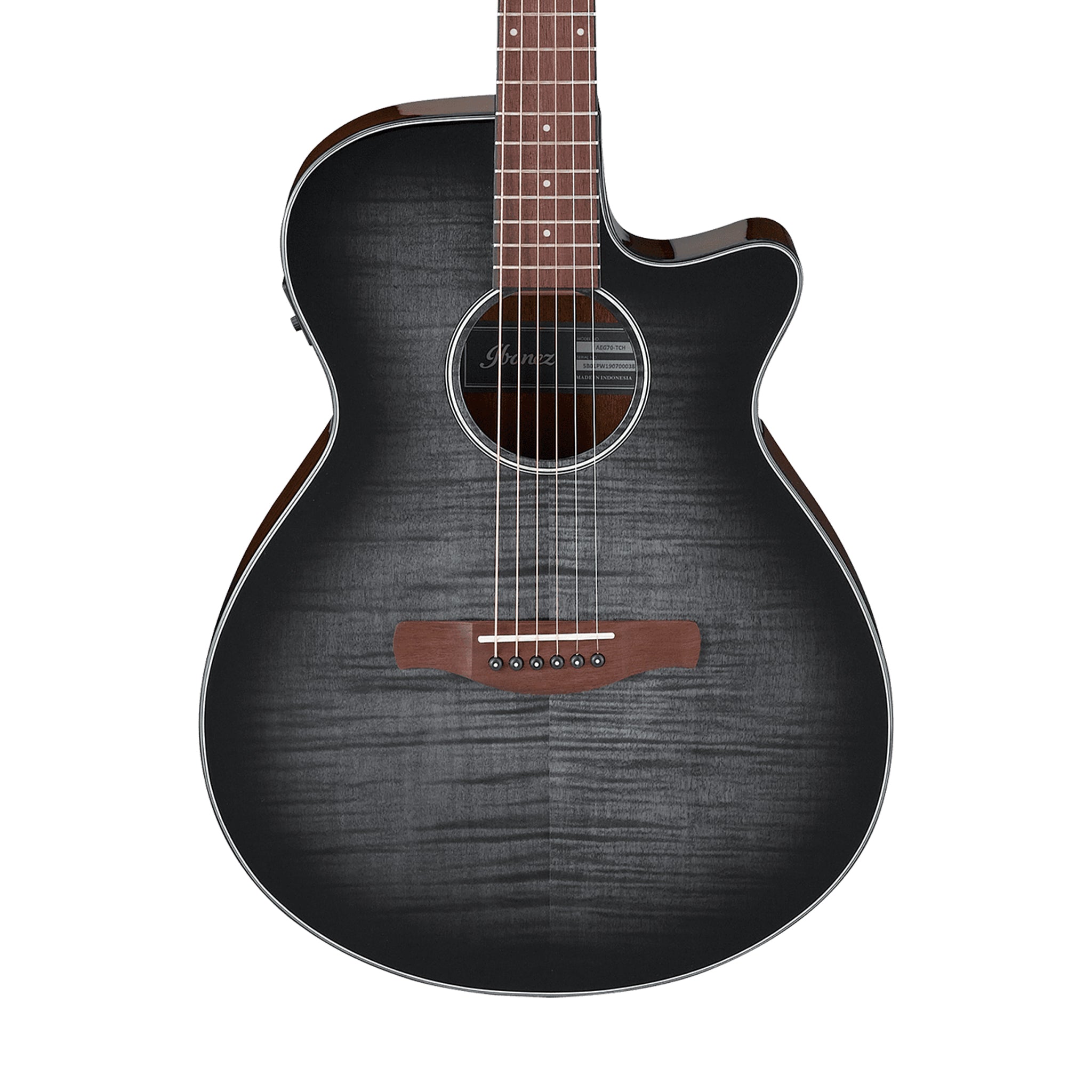 Ibanez AEG70-TCH Acoustic-Electric Guitar, Transparent Charcoal Burst High Gloss |  IBANEZ |  ACOUSTIC GUITAR |  Zoso Music