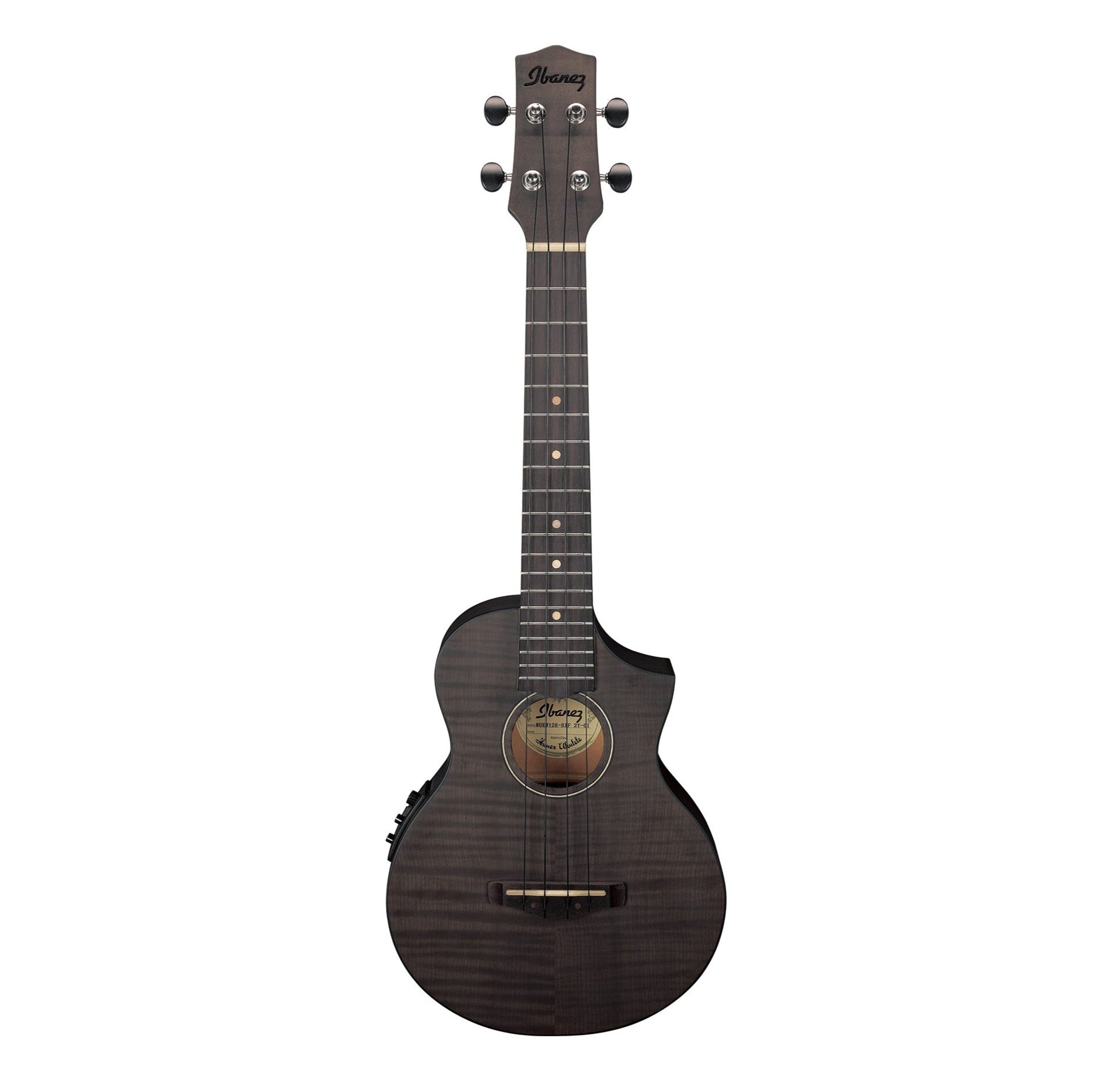 Ibanez UEW12E-BIF Concert Nylon-String Acoustic-Electric Ukulele, Black Ice Flat |  IBANEZ |  UKULELE |  Zoso Music