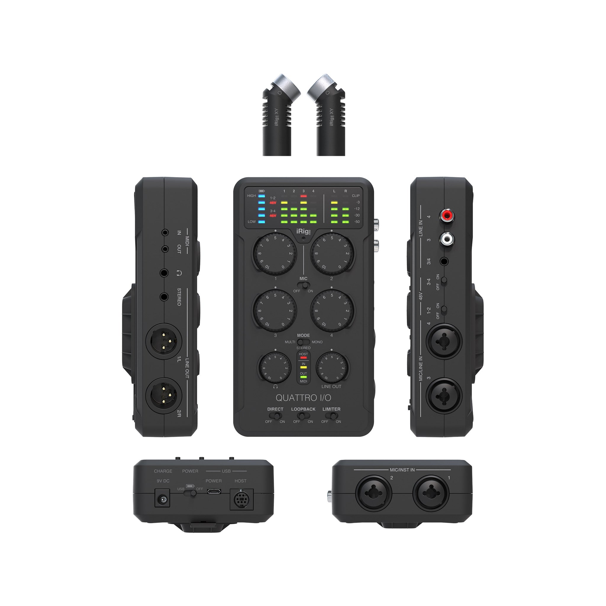 IK Multimedia iRig Pro Quattro I/O Close Up View Zoso Music 