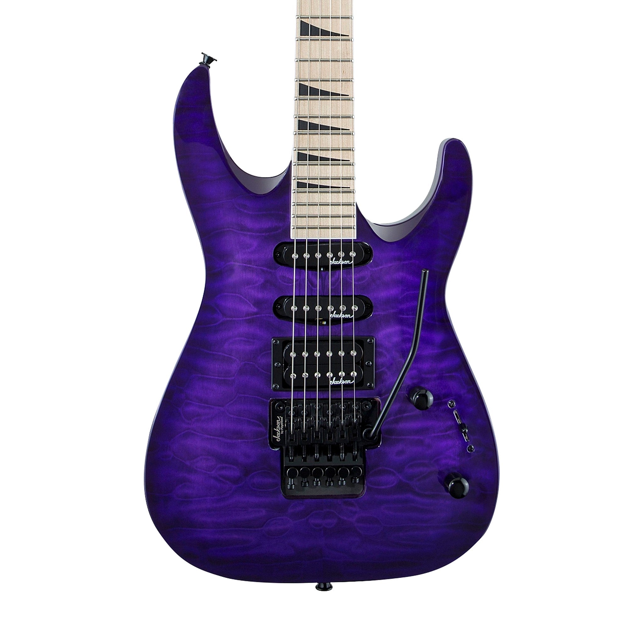 Jackson JS Series JS34Q Dinky DKAM Electric Guitar, Maple FB, Transparent Purple | Zoso Music Sdn Bhd